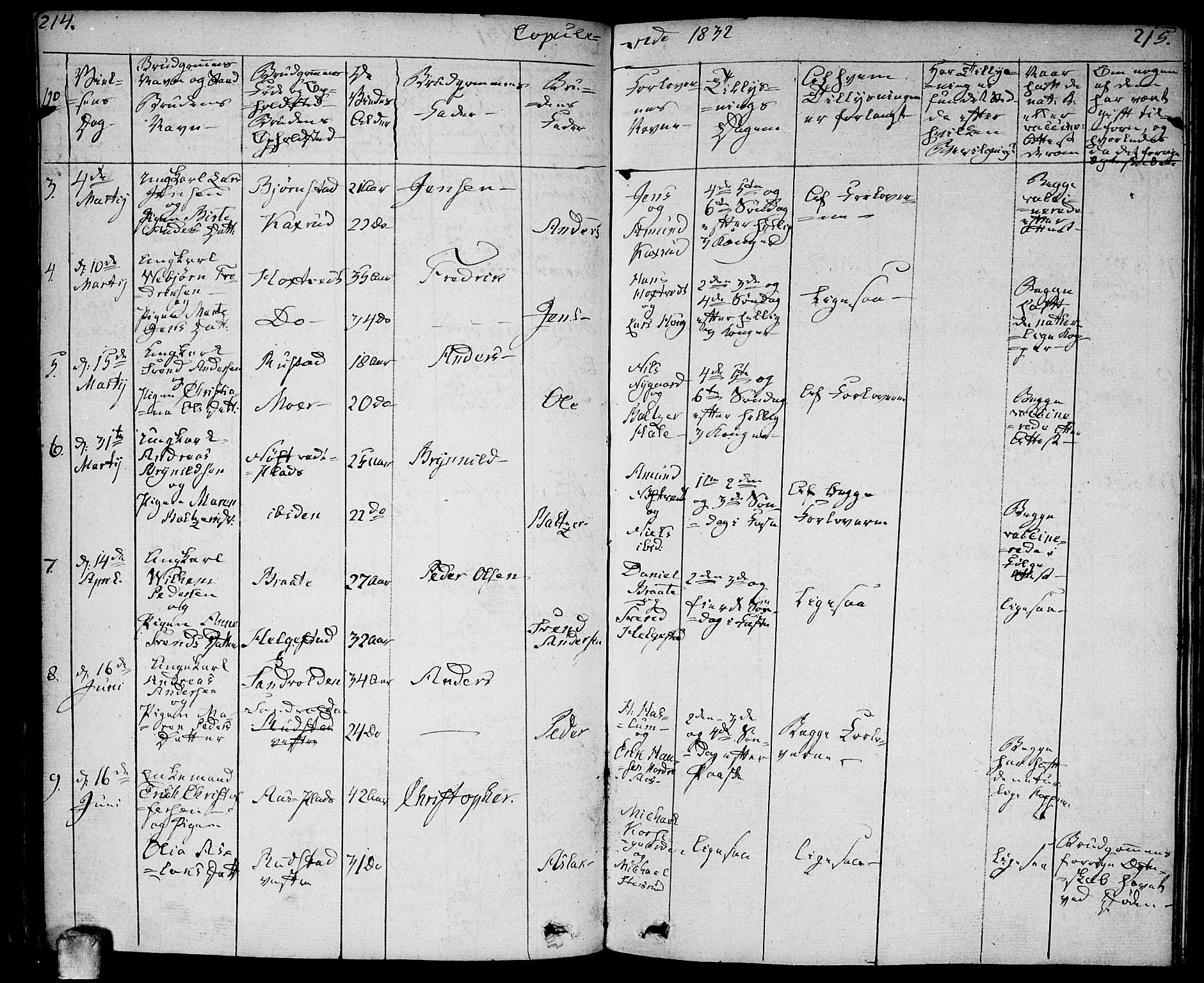 Ås prestekontor Kirkebøker, AV/SAO-A-10894/F/Fa/L0005: Parish register (official) no. I 5, 1827-1840, p. 214-215