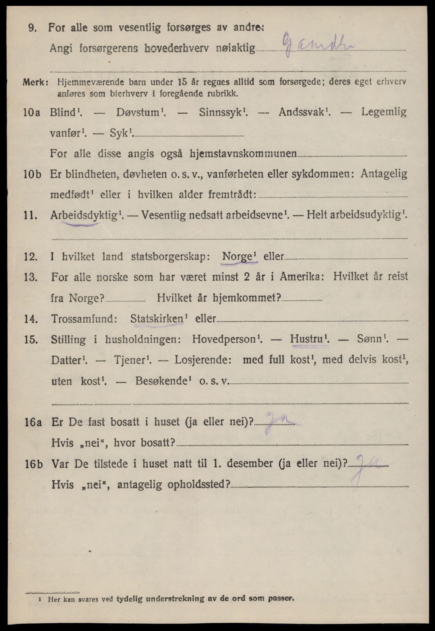 SAT, 1920 census for Hustad, 1920, p. 3592