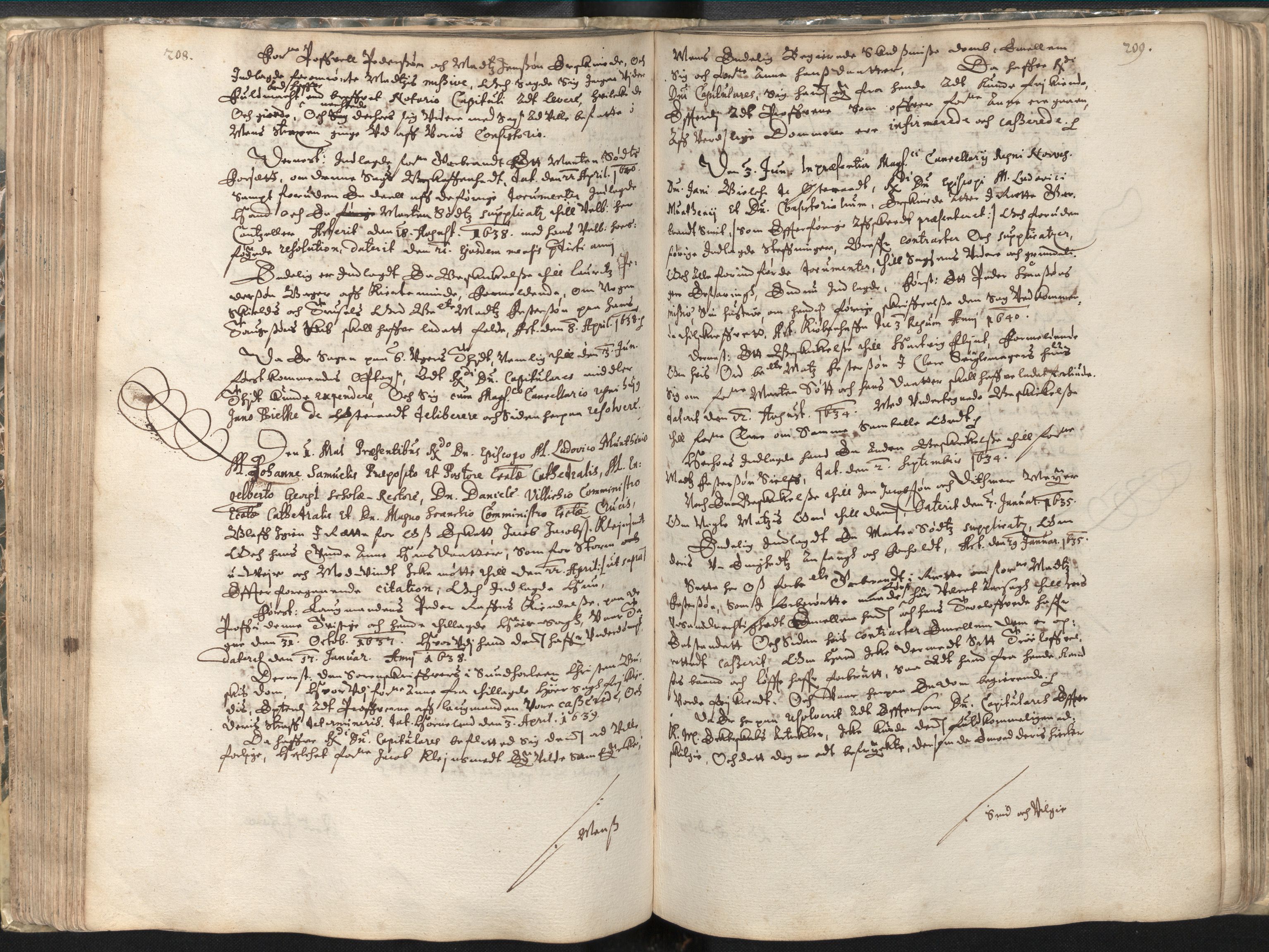 Bergen domkapittel, AV/SAB-A-100028/A/L0002: Forhandlingsprotokoller. Domkapitlet, 1624-1655, p. 208-209