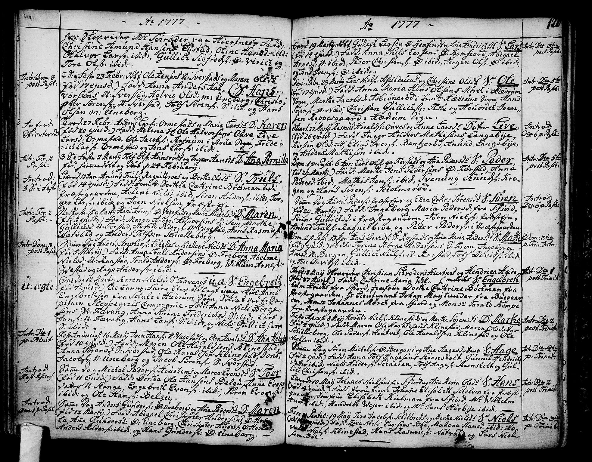 Sandar kirkebøker, SAKO/A-243/F/Fa/L0002: Parish register (official) no. 2, 1733-1788, p. 120