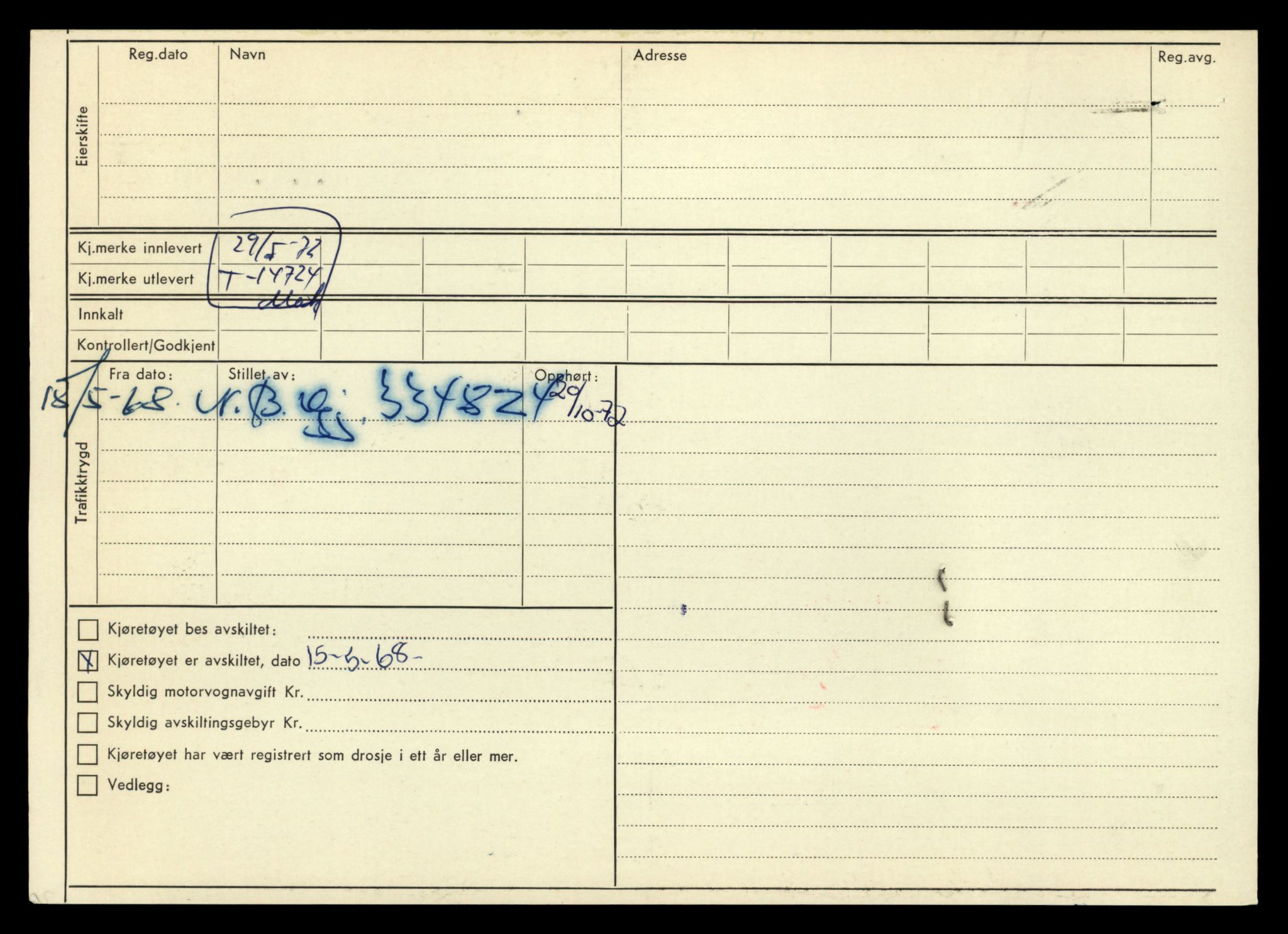 Møre og Romsdal vegkontor - Ålesund trafikkstasjon, AV/SAT-A-4099/F/Fe/L0048: Registreringskort for kjøretøy T 14721 - T 14863, 1927-1998, p. 72