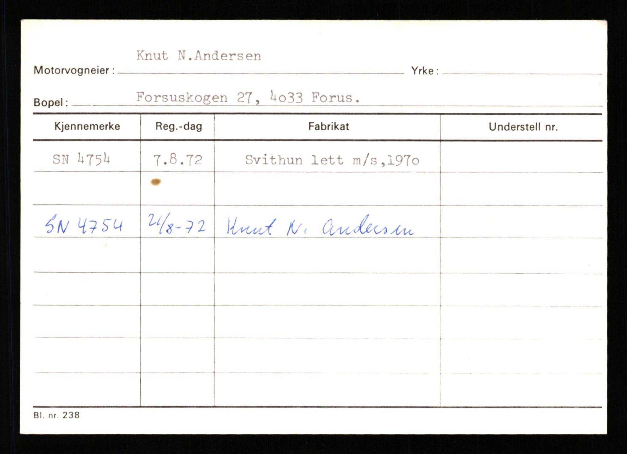 Stavanger trafikkstasjon, SAST/A-101942/0/G/L0001: Registreringsnummer: 0 - 5782, 1930-1971, p. 2839