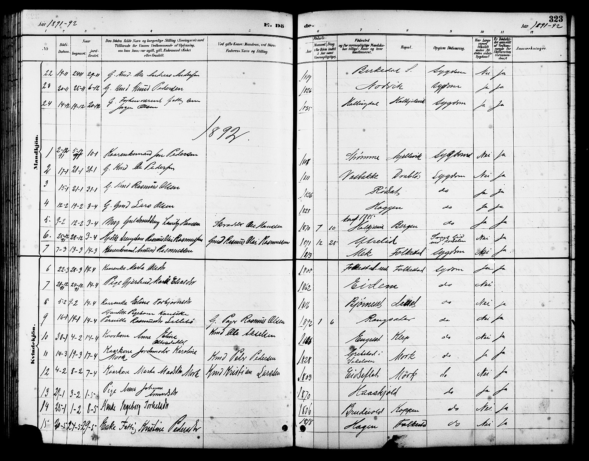 Ministerialprotokoller, klokkerbøker og fødselsregistre - Møre og Romsdal, AV/SAT-A-1454/511/L0158: Parish register (copy) no. 511C04, 1884-1903, p. 323