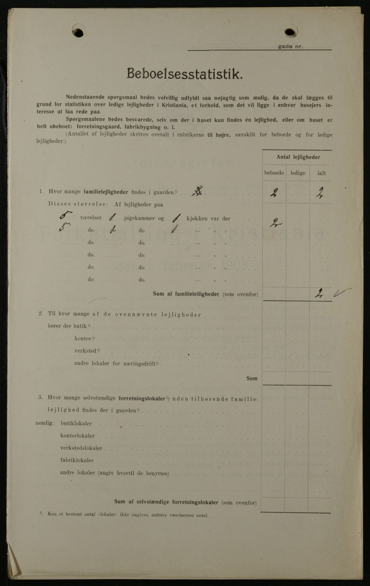 OBA, Municipal Census 1908 for Kristiania, 1908, p. 6610