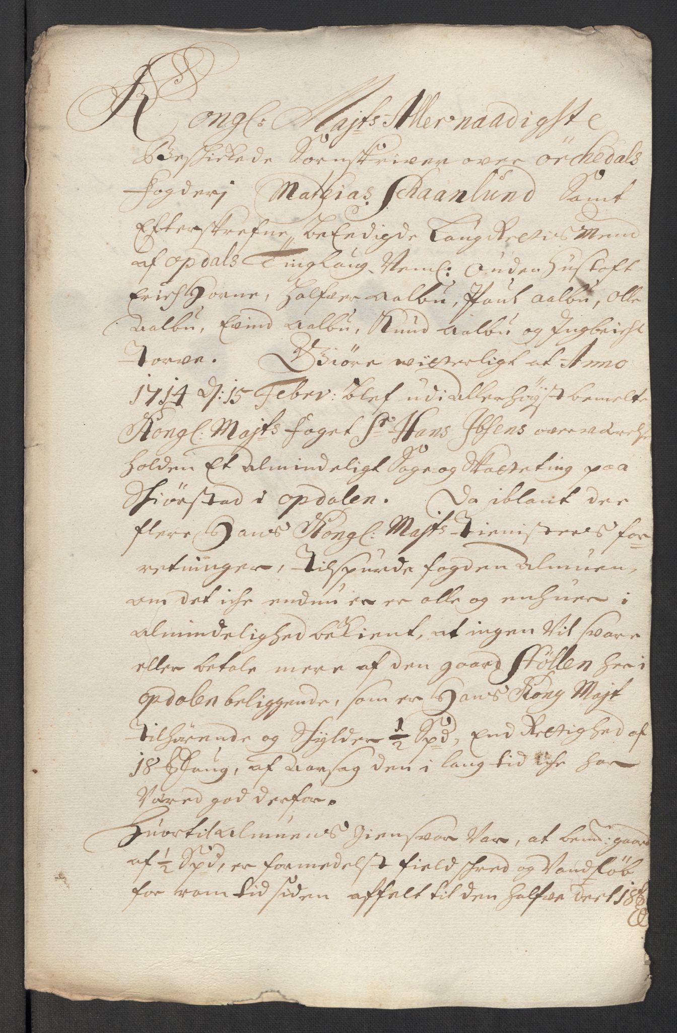 Rentekammeret inntil 1814, Reviderte regnskaper, Fogderegnskap, AV/RA-EA-4092/R60/L3964: Fogderegnskap Orkdal og Gauldal, 1713, p. 515