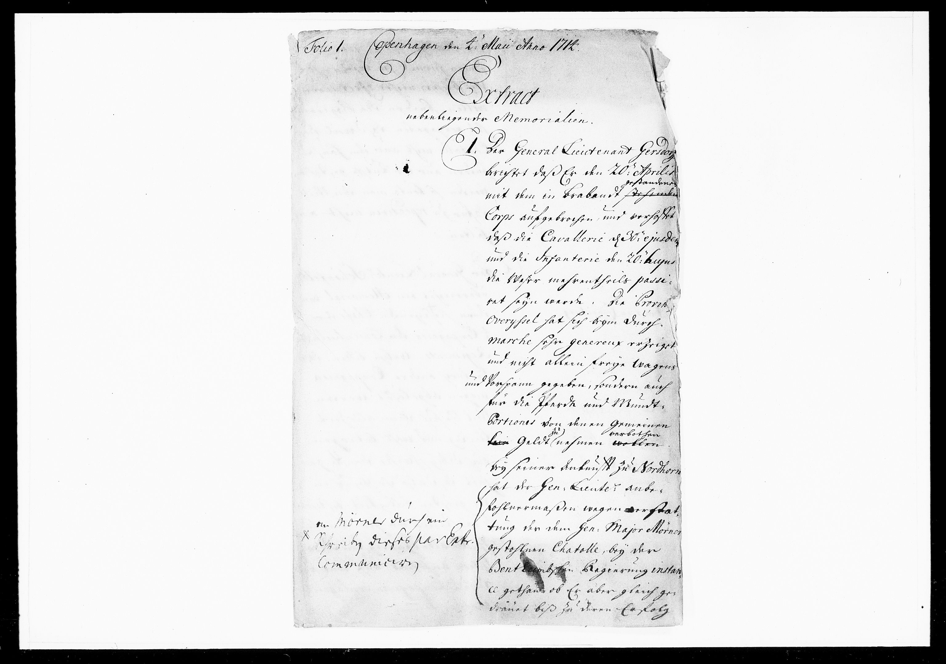 Krigskollegiet, Krigskancelliet, DRA/A-0006/-/1003-1013: Refererede sager, 1714, p. 379