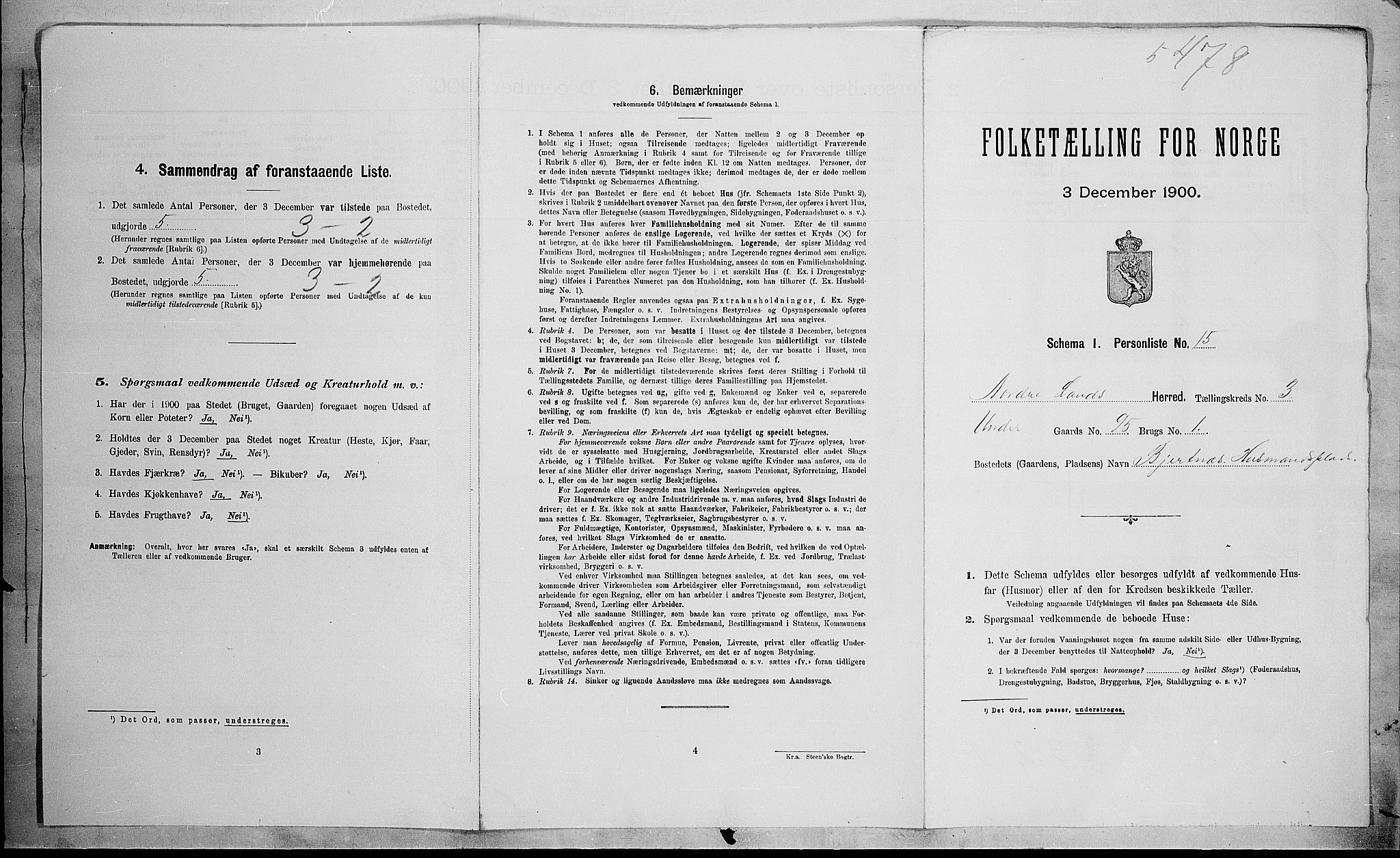 SAH, 1900 census for Nordre Land, 1900, p. 449