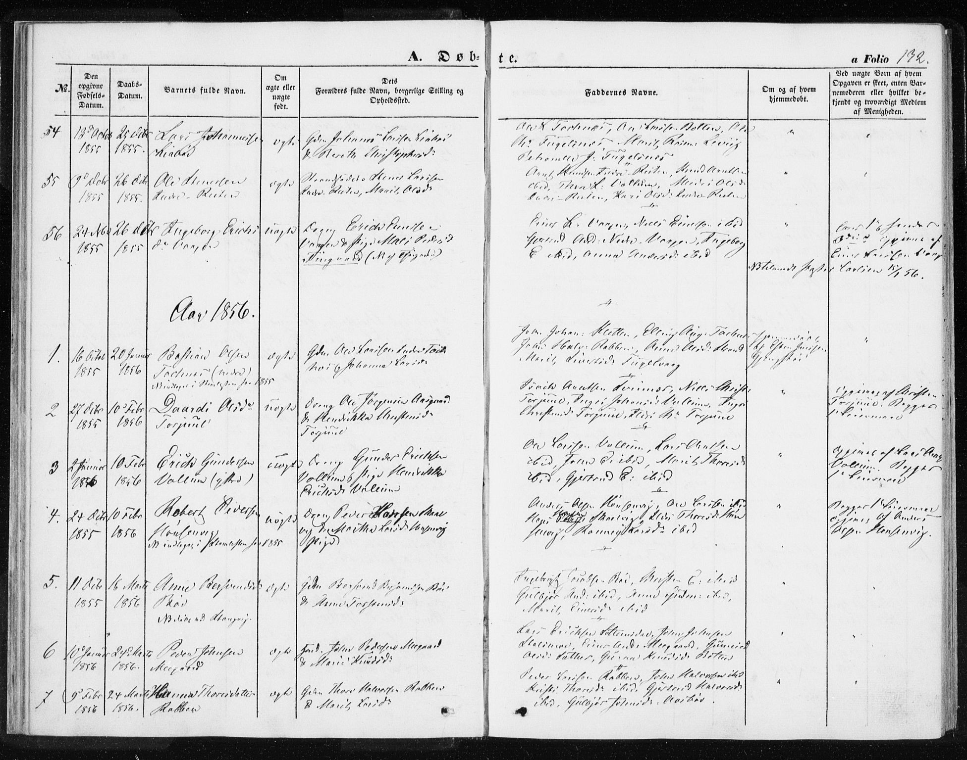 Ministerialprotokoller, klokkerbøker og fødselsregistre - Møre og Romsdal, SAT/A-1454/576/L0883: Parish register (official) no. 576A01, 1849-1865, p. 132