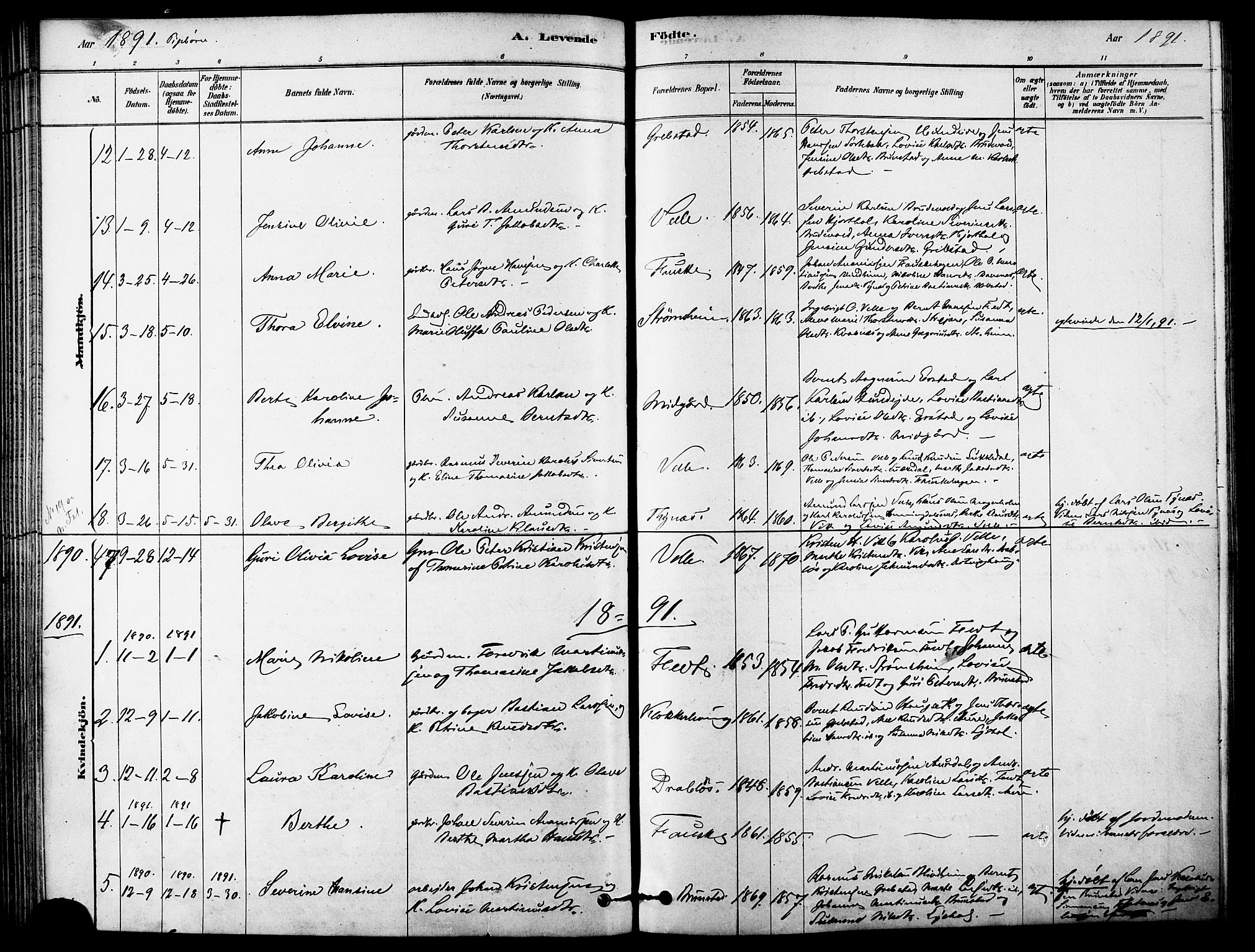 Ministerialprotokoller, klokkerbøker og fødselsregistre - Møre og Romsdal, AV/SAT-A-1454/523/L0334: Parish register (official) no. 523A01, 1878-1891