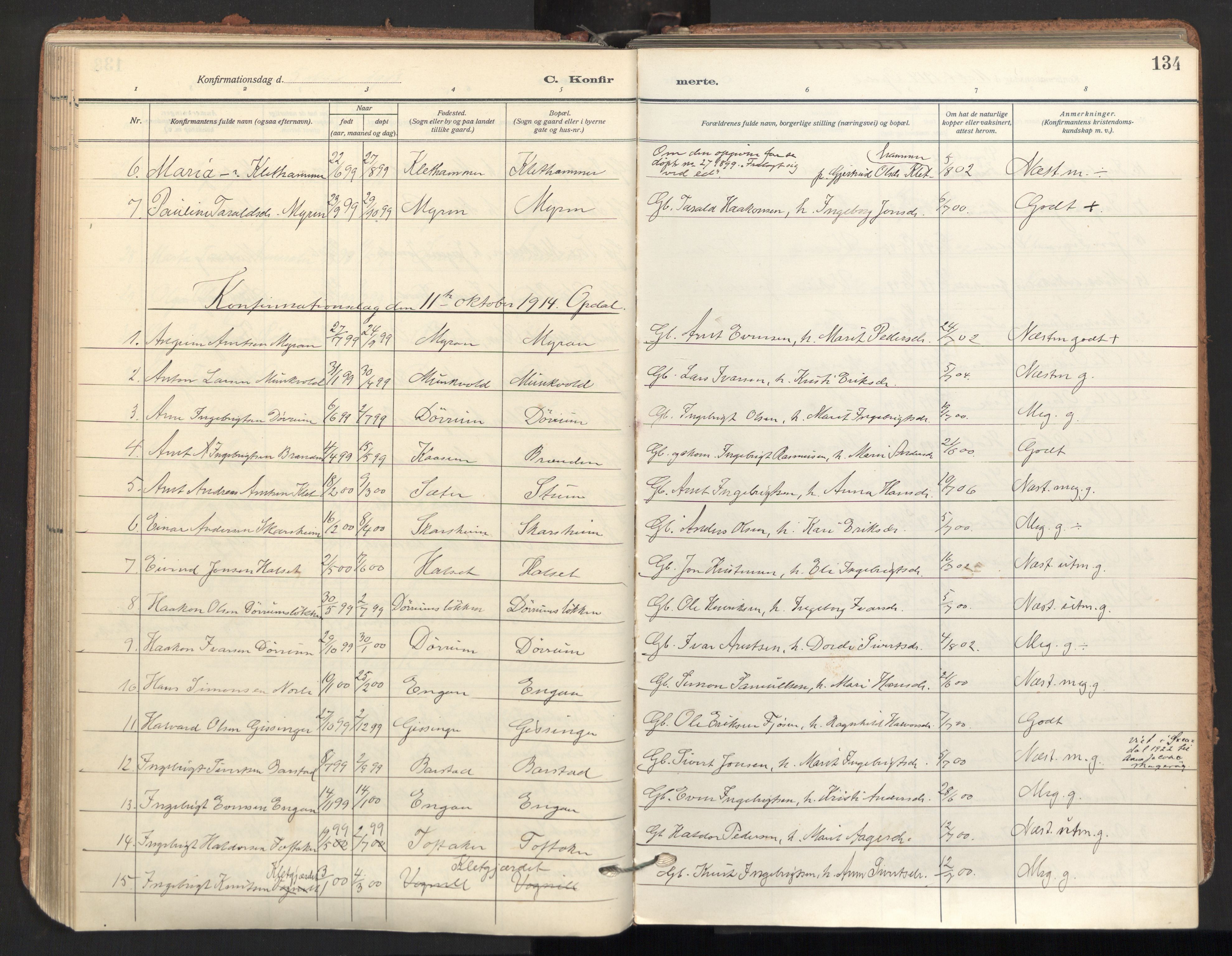 Ministerialprotokoller, klokkerbøker og fødselsregistre - Sør-Trøndelag, SAT/A-1456/678/L0909: Parish register (official) no. 678A17, 1912-1930, p. 134