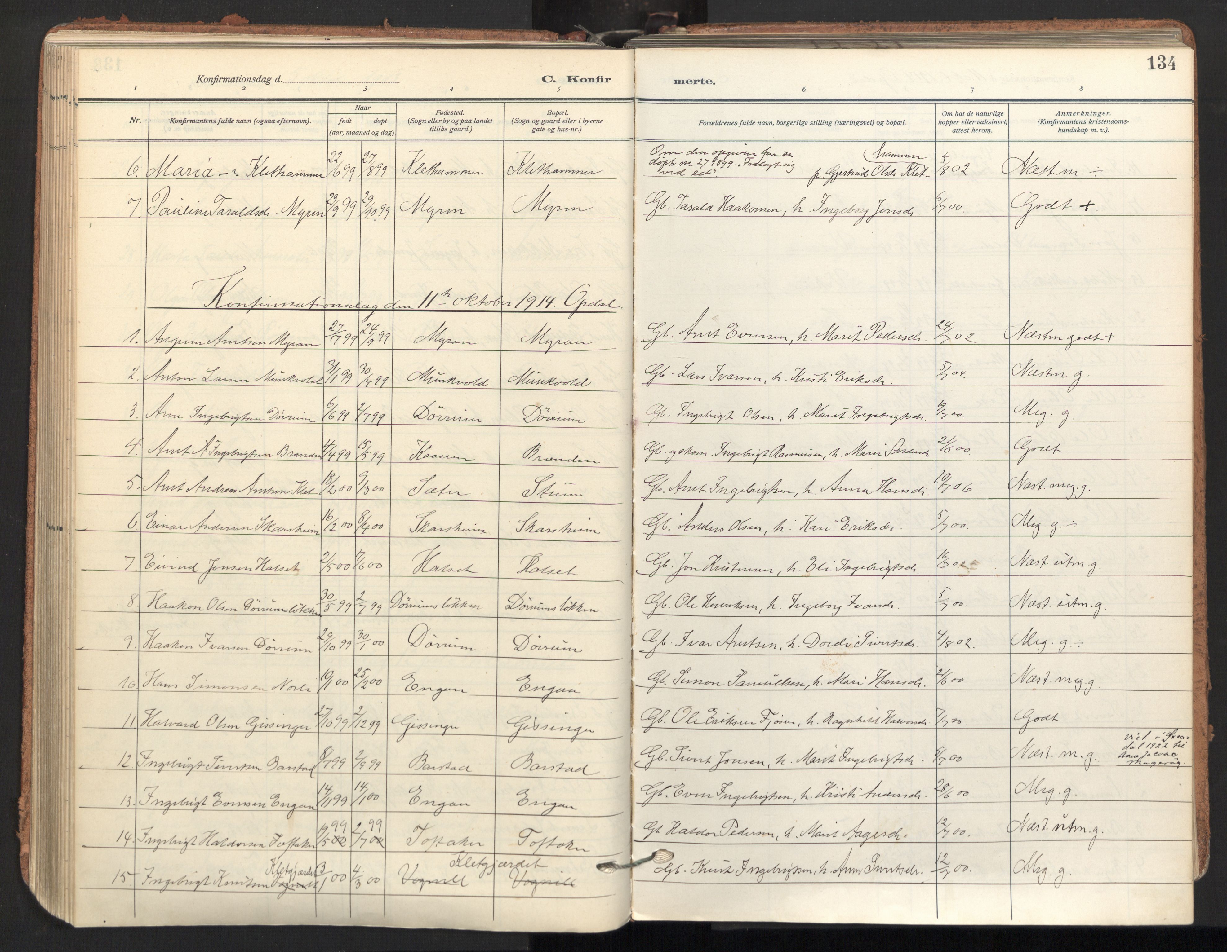 Ministerialprotokoller, klokkerbøker og fødselsregistre - Sør-Trøndelag, AV/SAT-A-1456/678/L0909: Parish register (official) no. 678A17, 1912-1930, p. 134