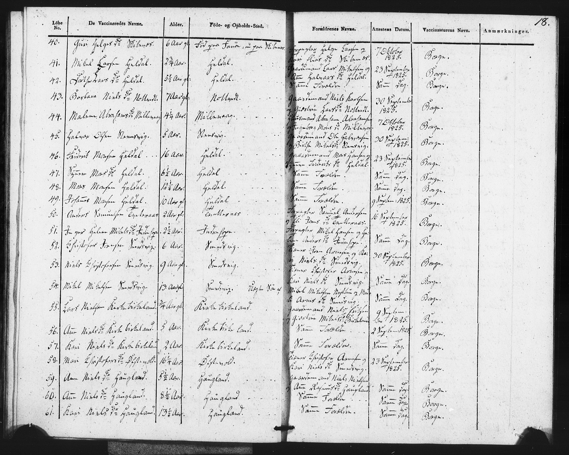 Fana Sokneprestembete, SAB/A-75101/H/Haa/Haaa/L0013: Parish register (official) no. A 13, 1819-1833, p. 18