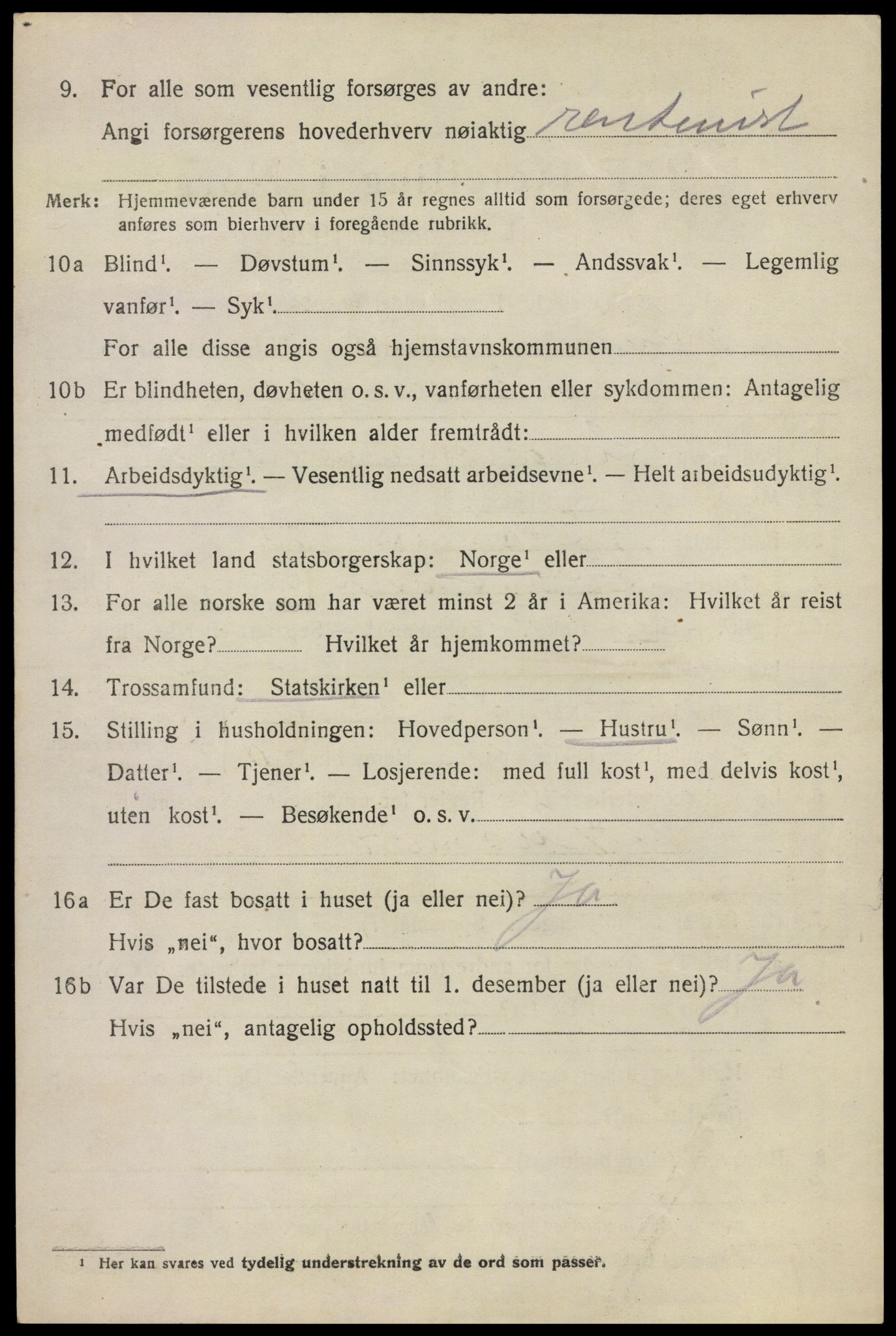 SAO, 1920 census for Våler, 1920, p. 3419