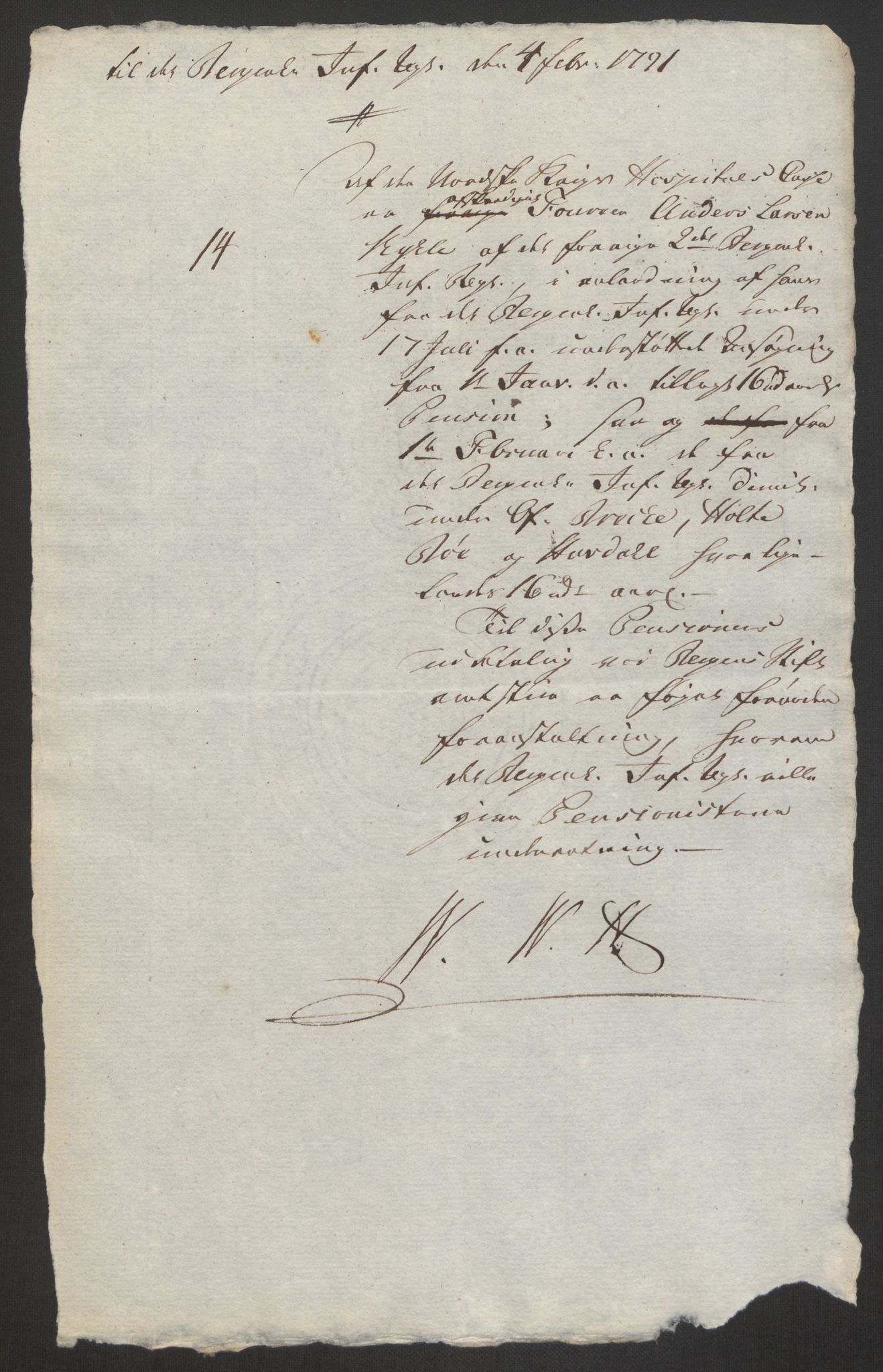 Forsvaret, Den norske kvesthuskasse/krigshospitalkasse, AV/RA-RAFA-1887/F/Fa/L0008: Konsepter, 1790-1793, p. 366