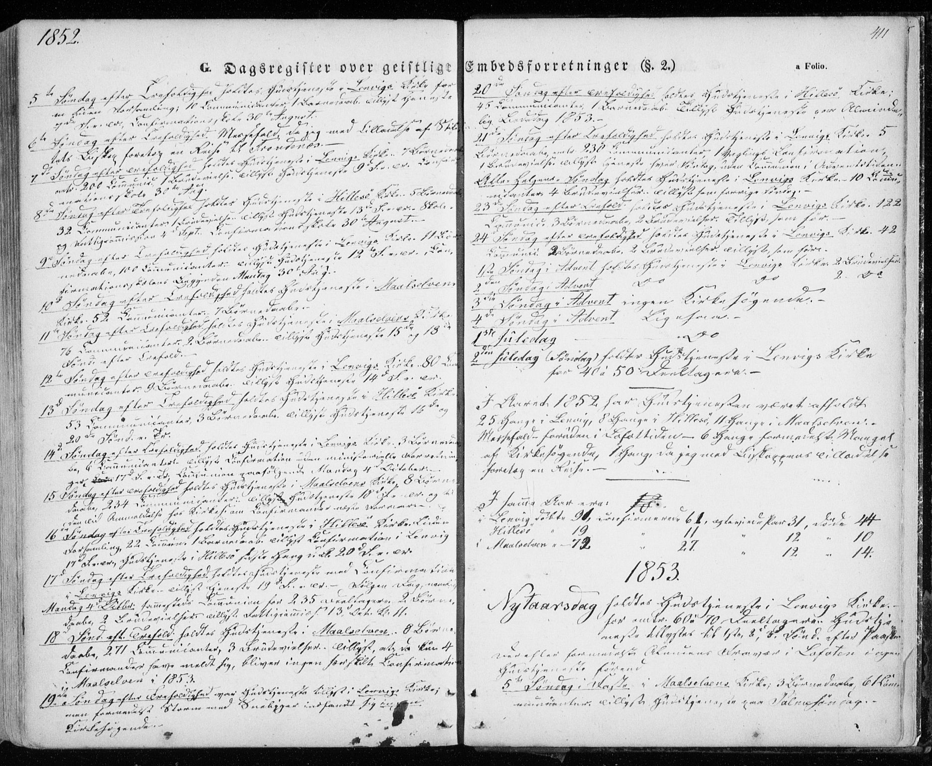 Lenvik sokneprestembete, SATØ/S-1310/H/Ha/Haa/L0006kirke: Parish register (official) no. 6, 1845-1854, p. 411
