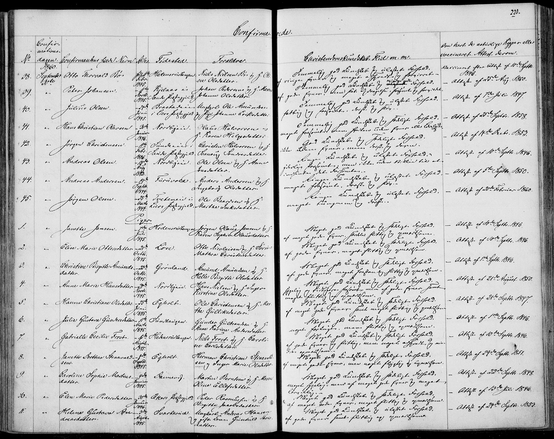 Skoger kirkebøker, SAKO/A-59/F/Fa/L0003: Parish register (official) no. I 3, 1842-1861, p. 220