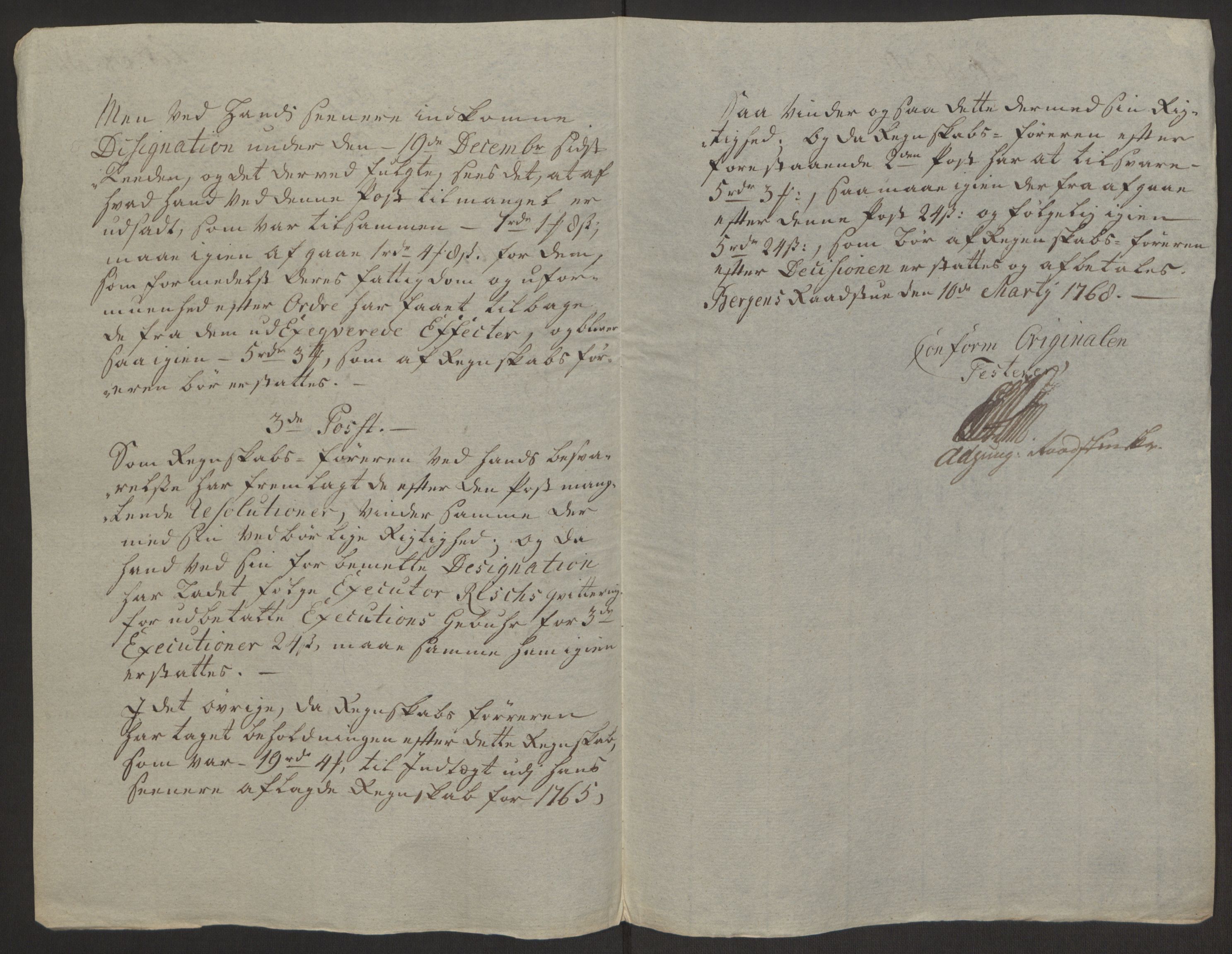 Rentekammeret inntil 1814, Reviderte regnskaper, Byregnskaper, AV/RA-EA-4066/R/Rp/L0368/0001: [P21] Kontribusjonsregnskap / Ekstraskatt, 1764, p. 70