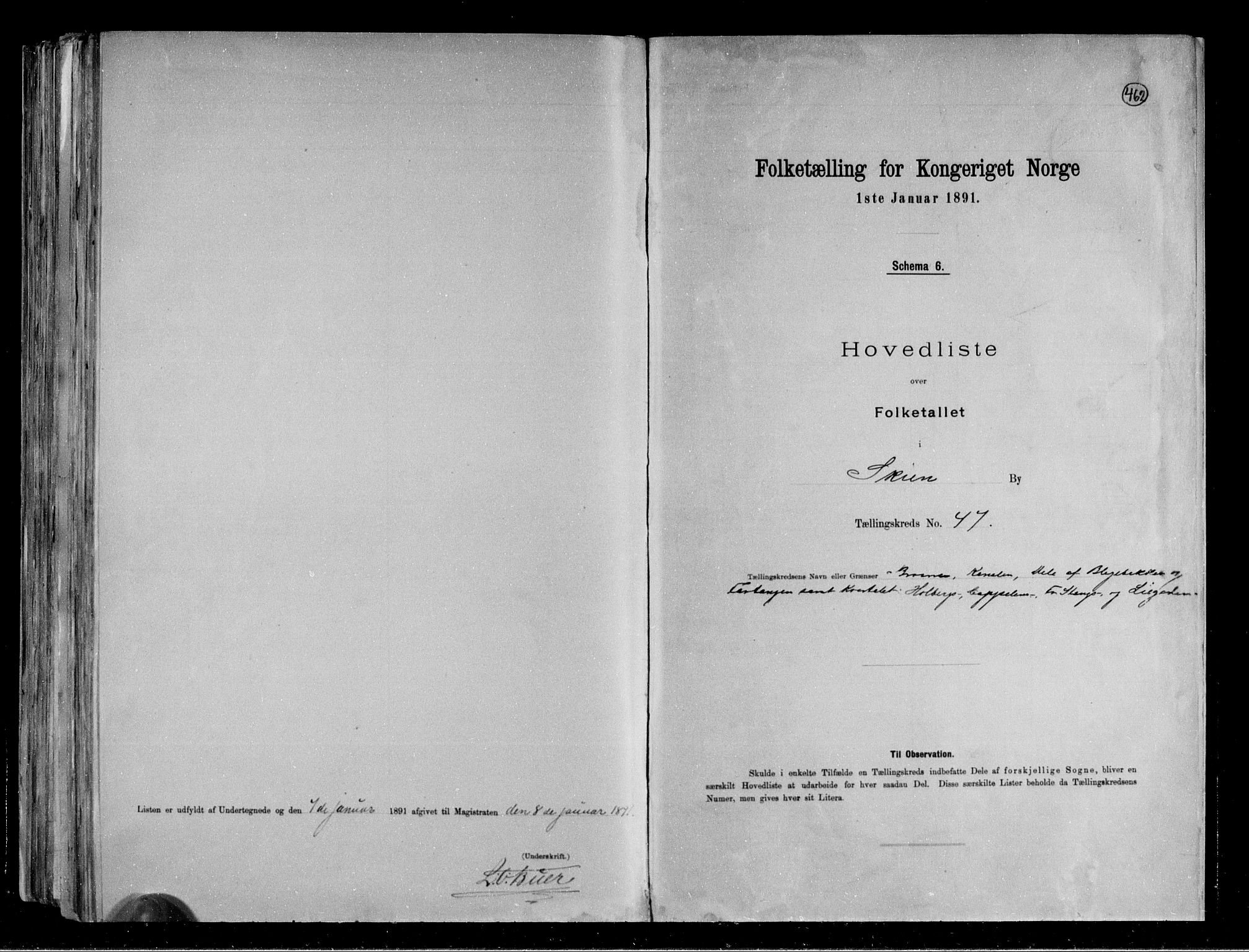 RA, 1891 census for 0806 Skien, 1891, p. 101