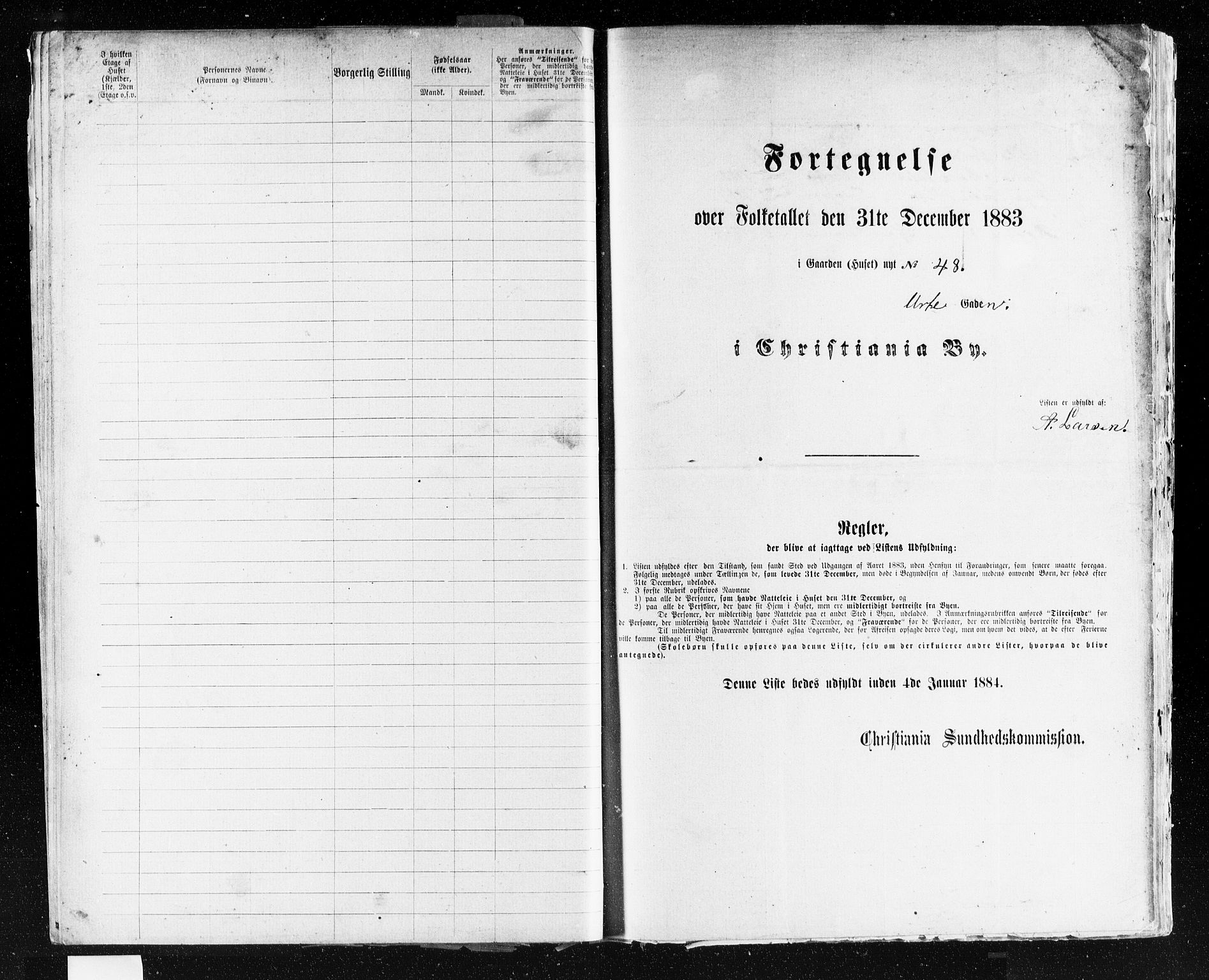 OBA, Municipal Census 1883 for Kristiania, 1883, p. 5186