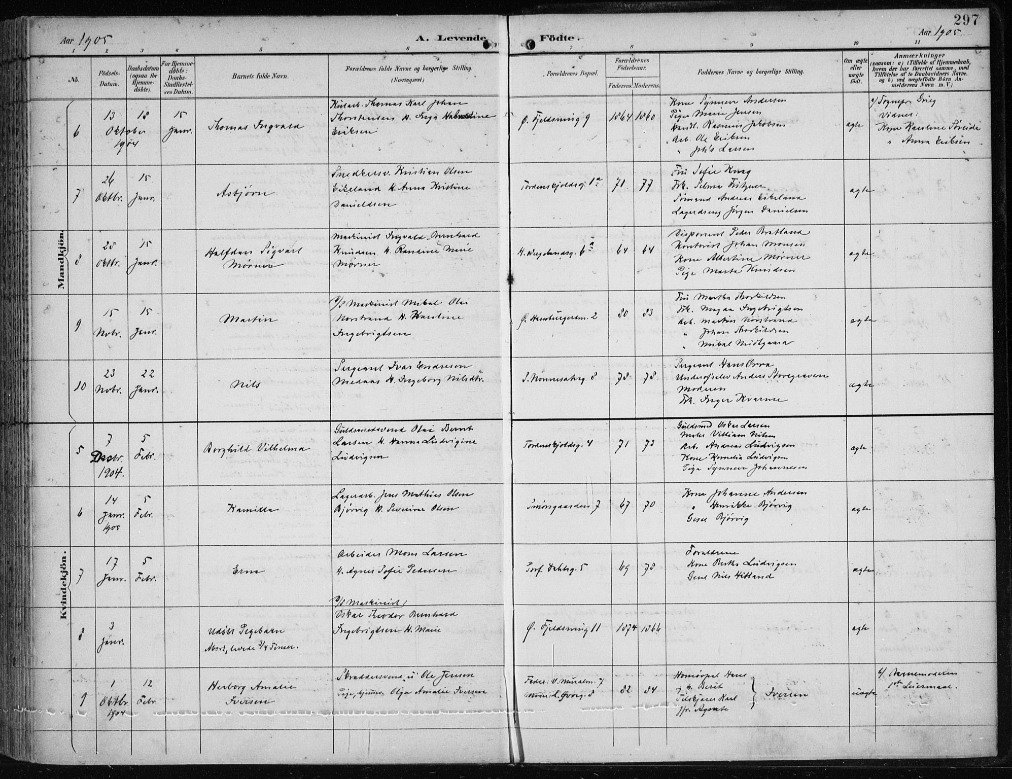 Korskirken sokneprestembete, AV/SAB-A-76101/H/Hab: Parish register (copy) no. B 10, 1896-1905, p. 297