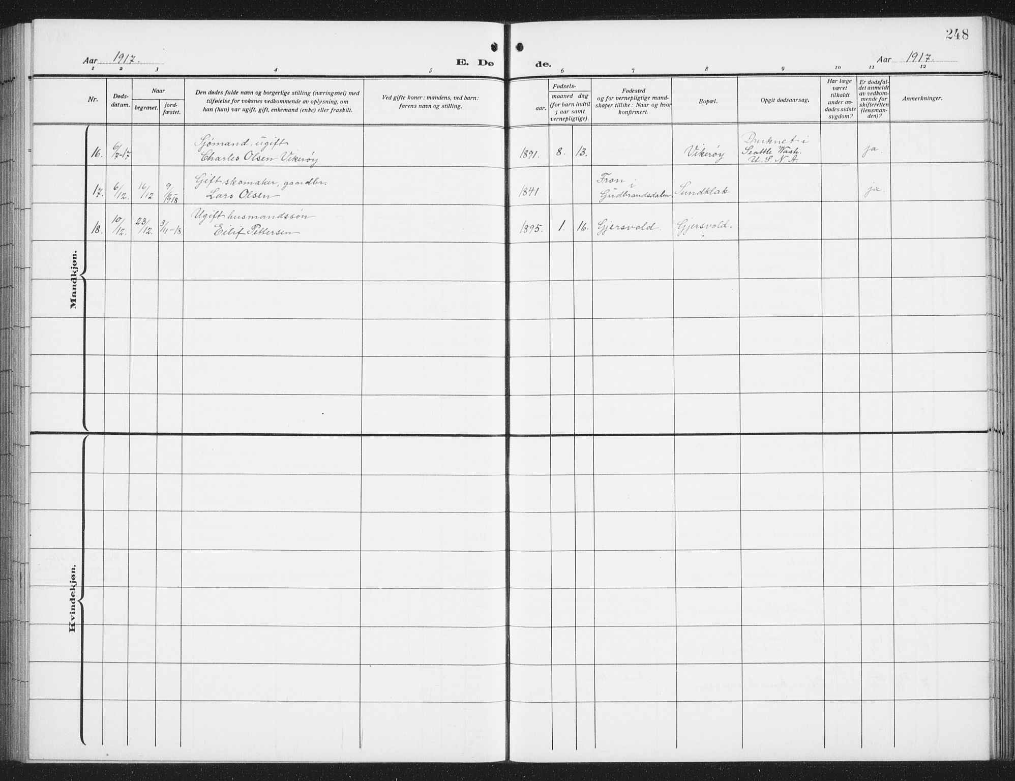 Ministerialprotokoller, klokkerbøker og fødselsregistre - Nordland, AV/SAT-A-1459/876/L1106: Parish register (copy) no. 876C05, 1915-1942, p. 248