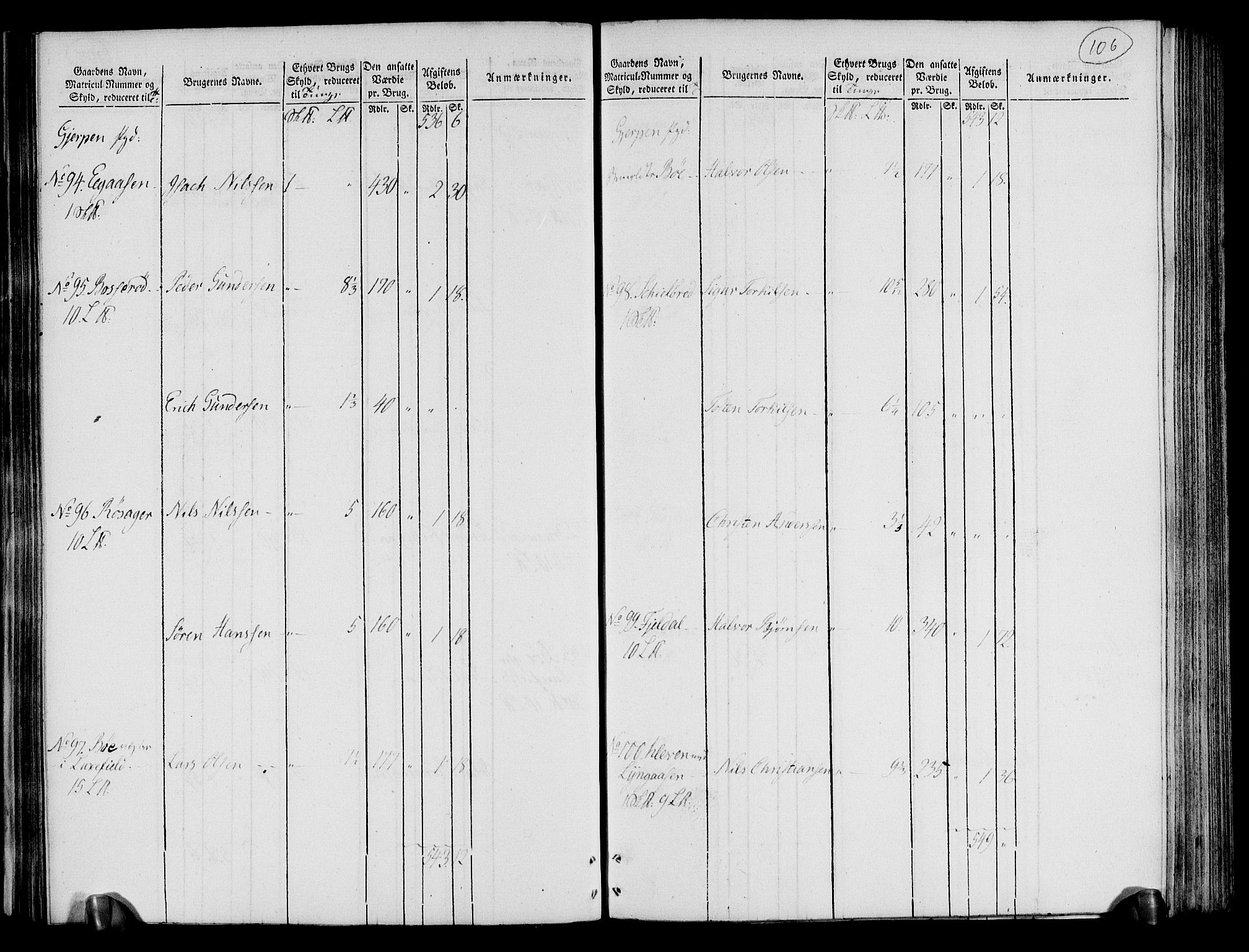 Rentekammeret inntil 1814, Realistisk ordnet avdeling, AV/RA-EA-4070/N/Ne/Nea/L0072: Nedre Telemarken og Bamble fogderi. Oppebørselsregister, 1803, p. 110