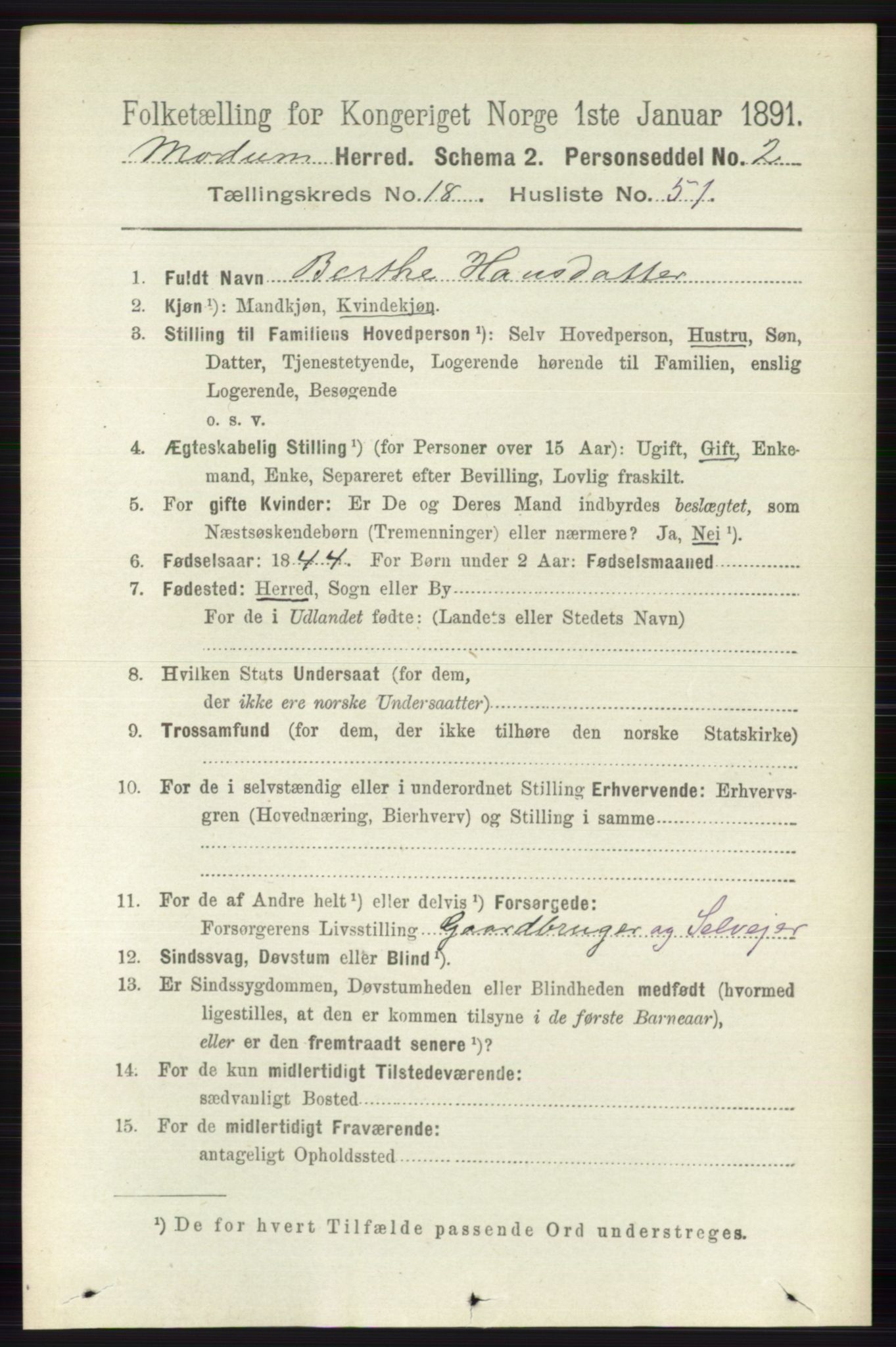 RA, 1891 census for 0623 Modum, 1891, p. 7508