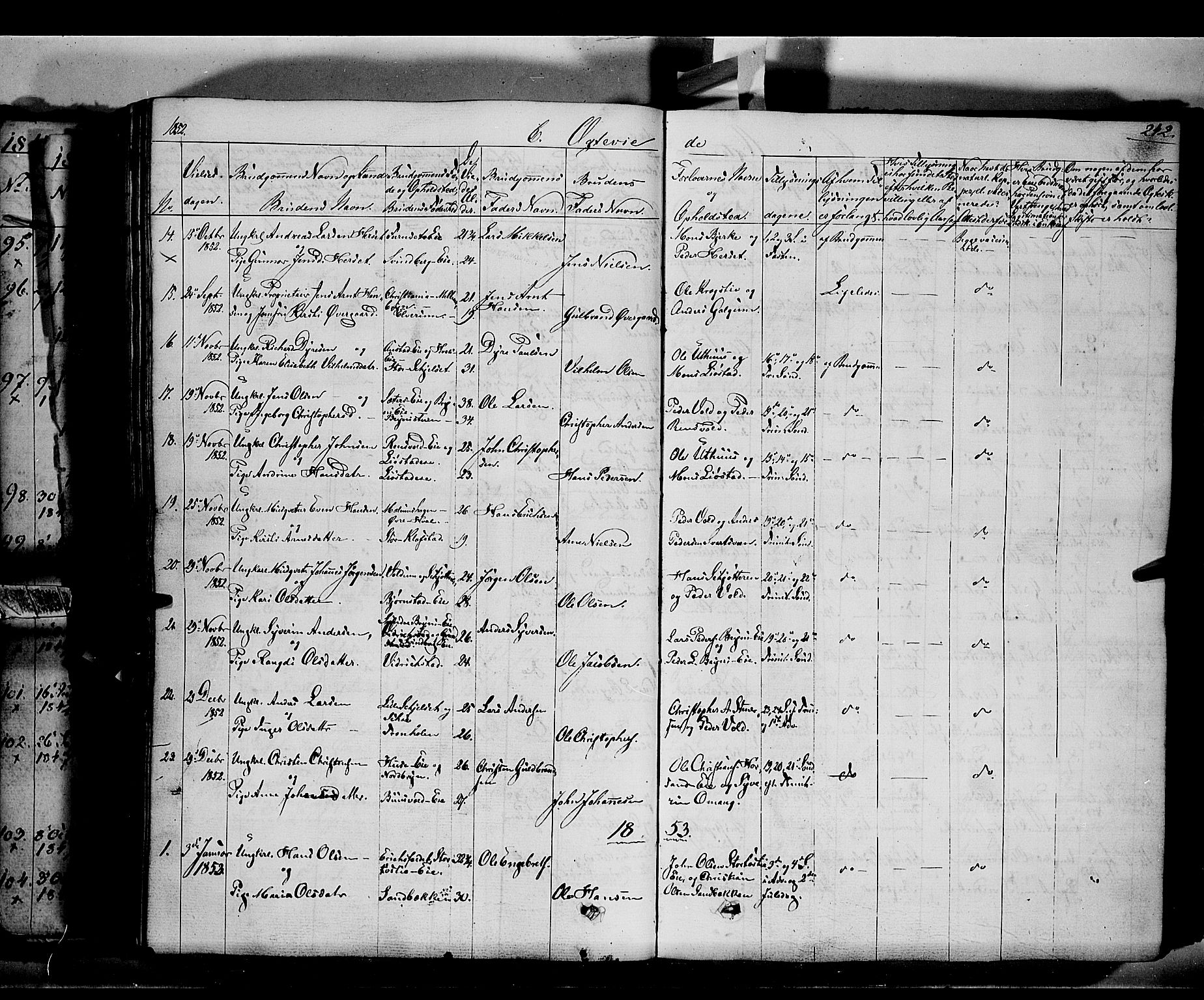 Romedal prestekontor, SAH/PREST-004/K/L0004: Parish register (official) no. 4, 1847-1861, p. 242