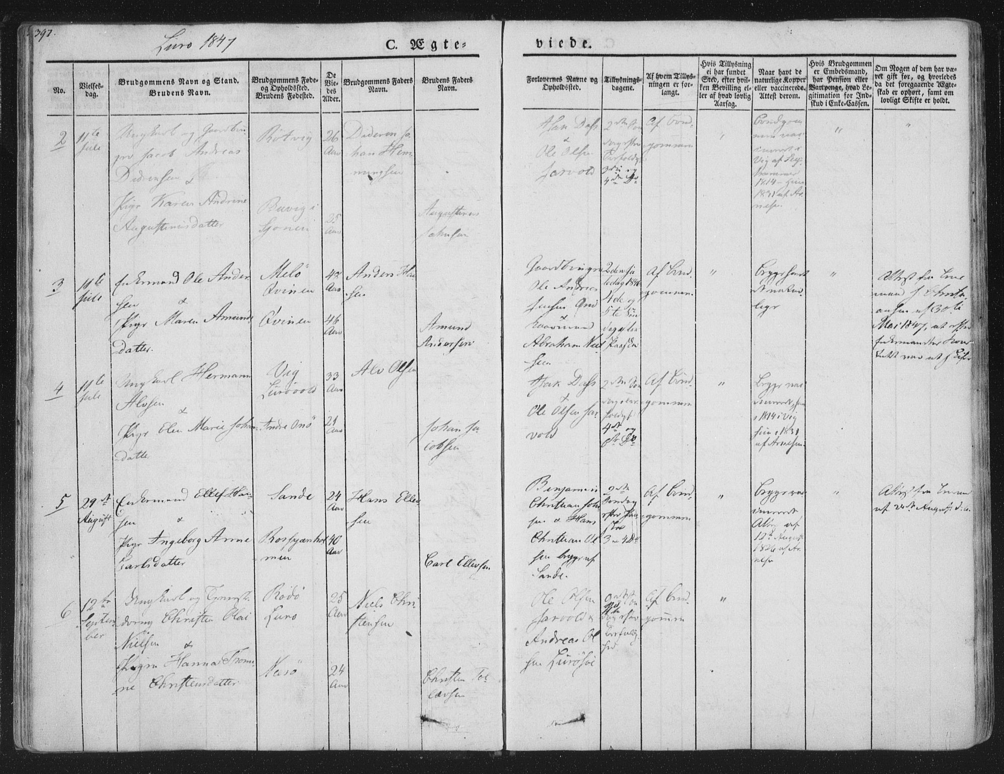 Ministerialprotokoller, klokkerbøker og fødselsregistre - Nordland, SAT/A-1459/839/L0566: Parish register (official) no. 839A03, 1825-1862, p. 397
