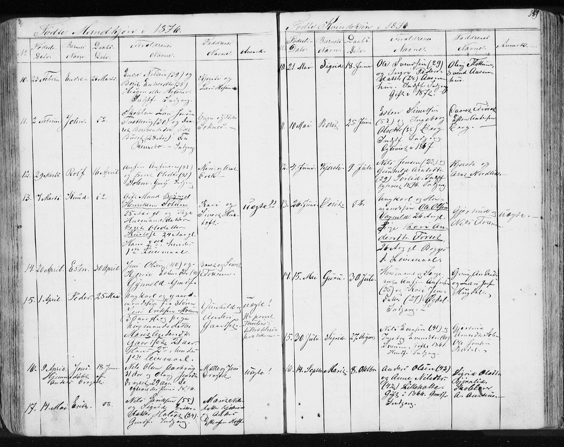 Ministerialprotokoller, klokkerbøker og fødselsregistre - Sør-Trøndelag, SAT/A-1456/689/L1043: Parish register (copy) no. 689C02, 1816-1892, p. 239