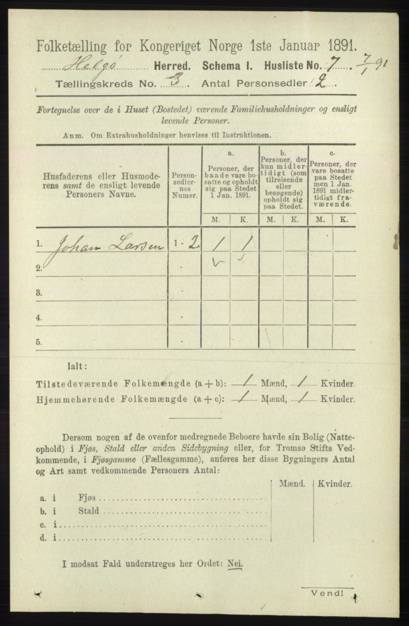 RA, 1891 census for 1935 Helgøy, 1891, p. 707