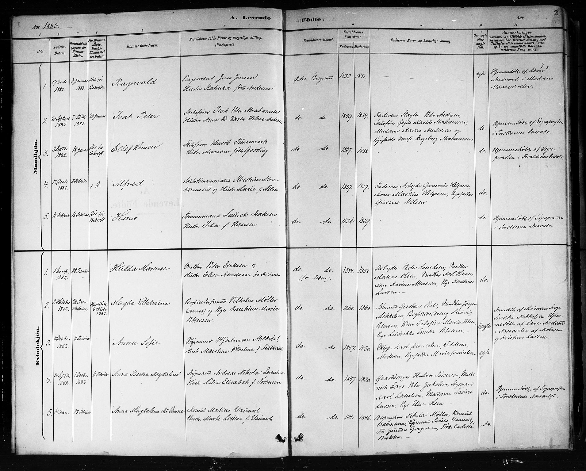 Porsgrunn kirkebøker , SAKO/A-104/G/Gb/L0005: Parish register (copy) no. II 5, 1883-1915, p. 2