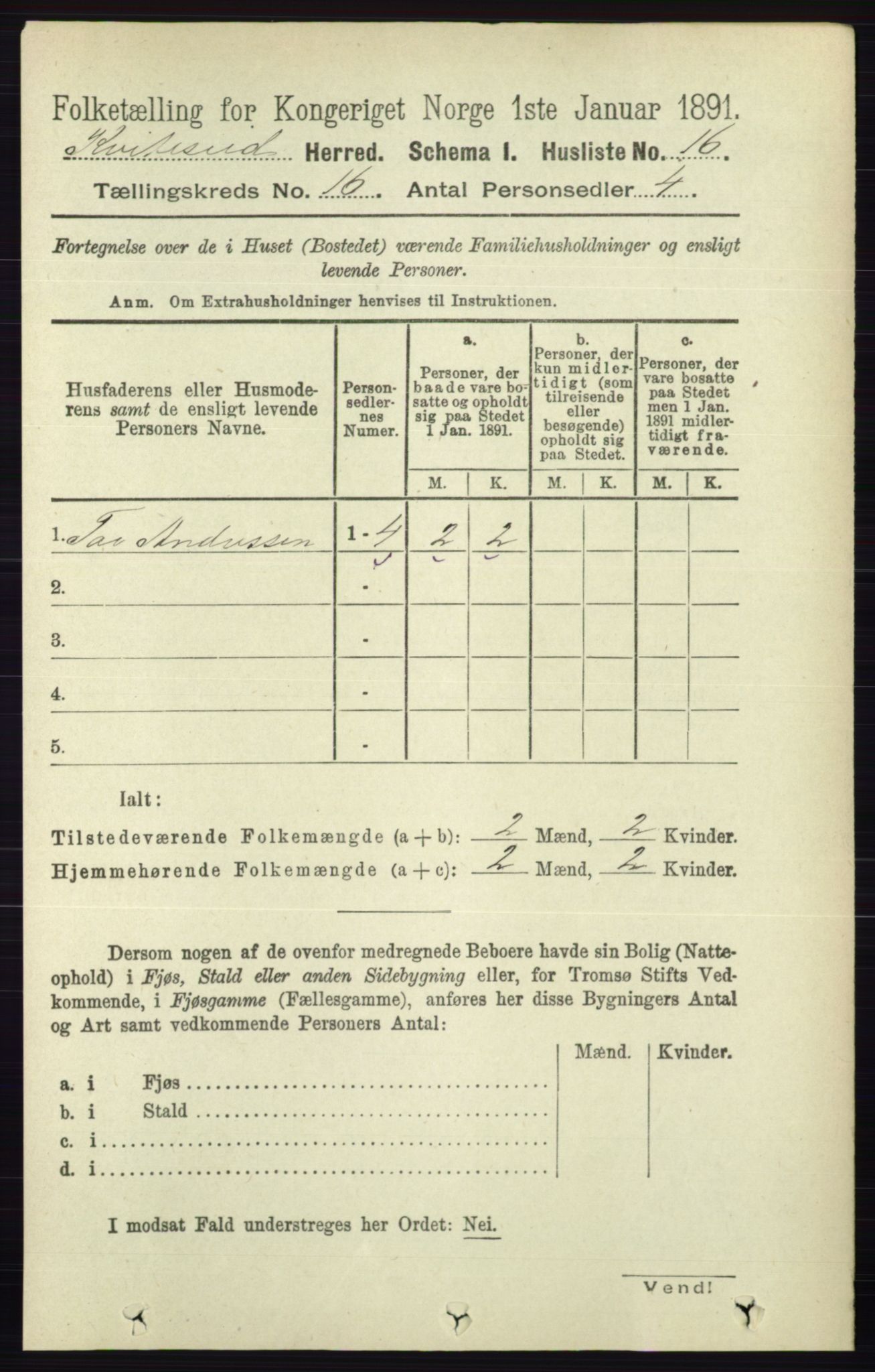 RA, 1891 census for 0829 Kviteseid, 1891, p. 3629