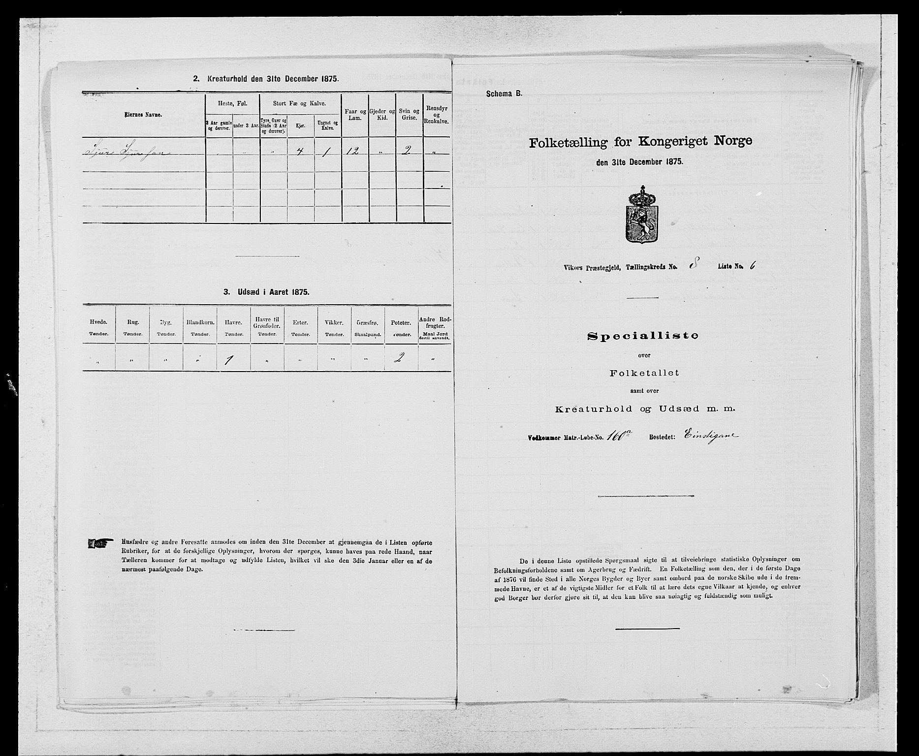 SAB, 1875 census for 1238P Vikør, 1875, p. 988