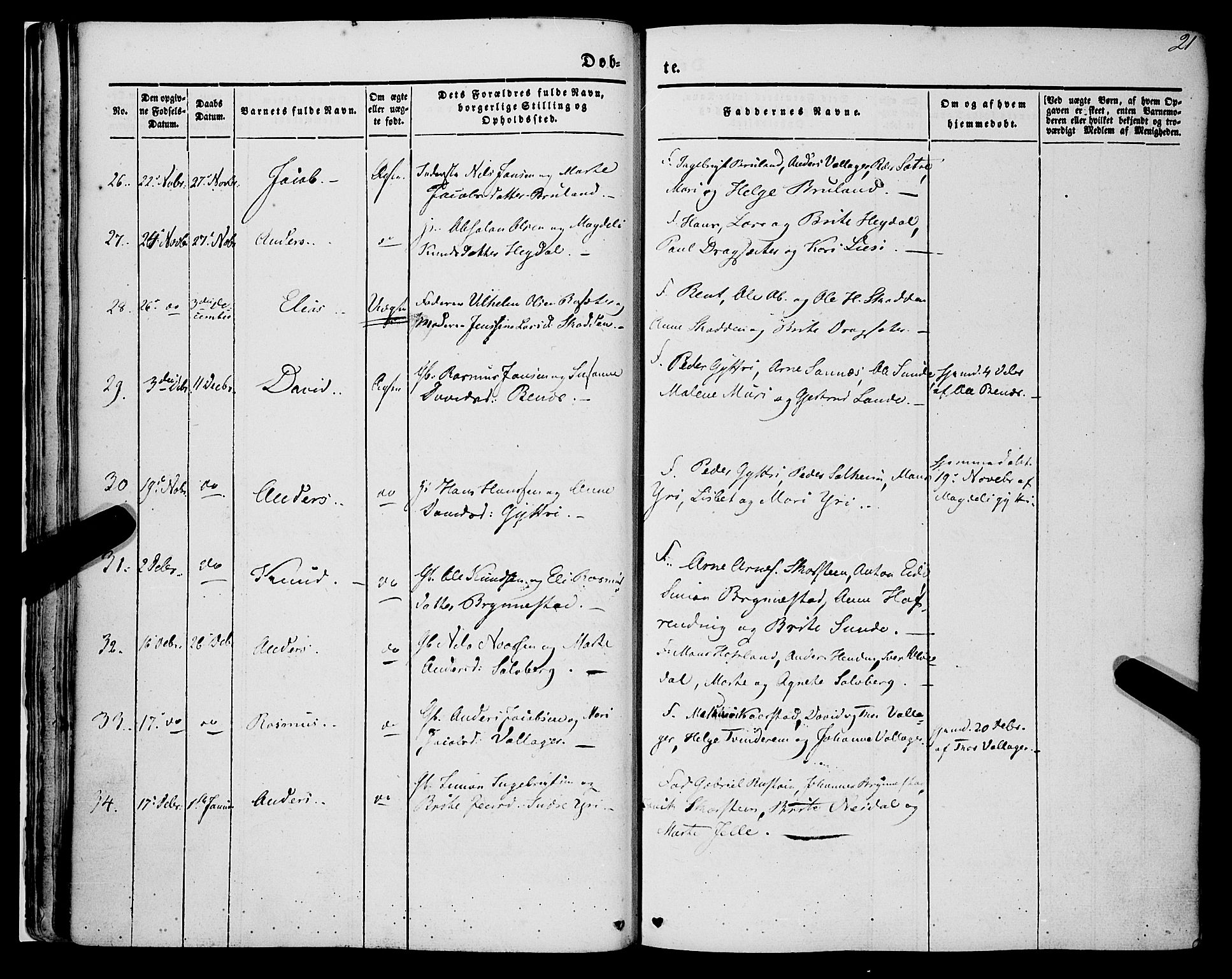 Innvik sokneprestembete, AV/SAB-A-80501: Parish register (official) no. A 5, 1847-1865, p. 21