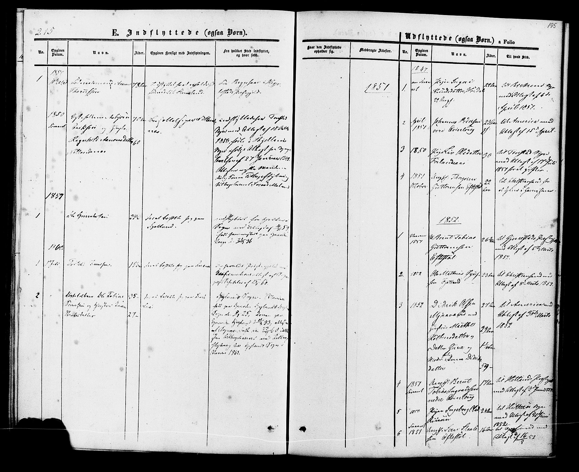Fjotland sokneprestkontor, SAK/1111-0010/F/Fa/L0001: Parish register (official) no. A 1, 1850-1879, p. 195
