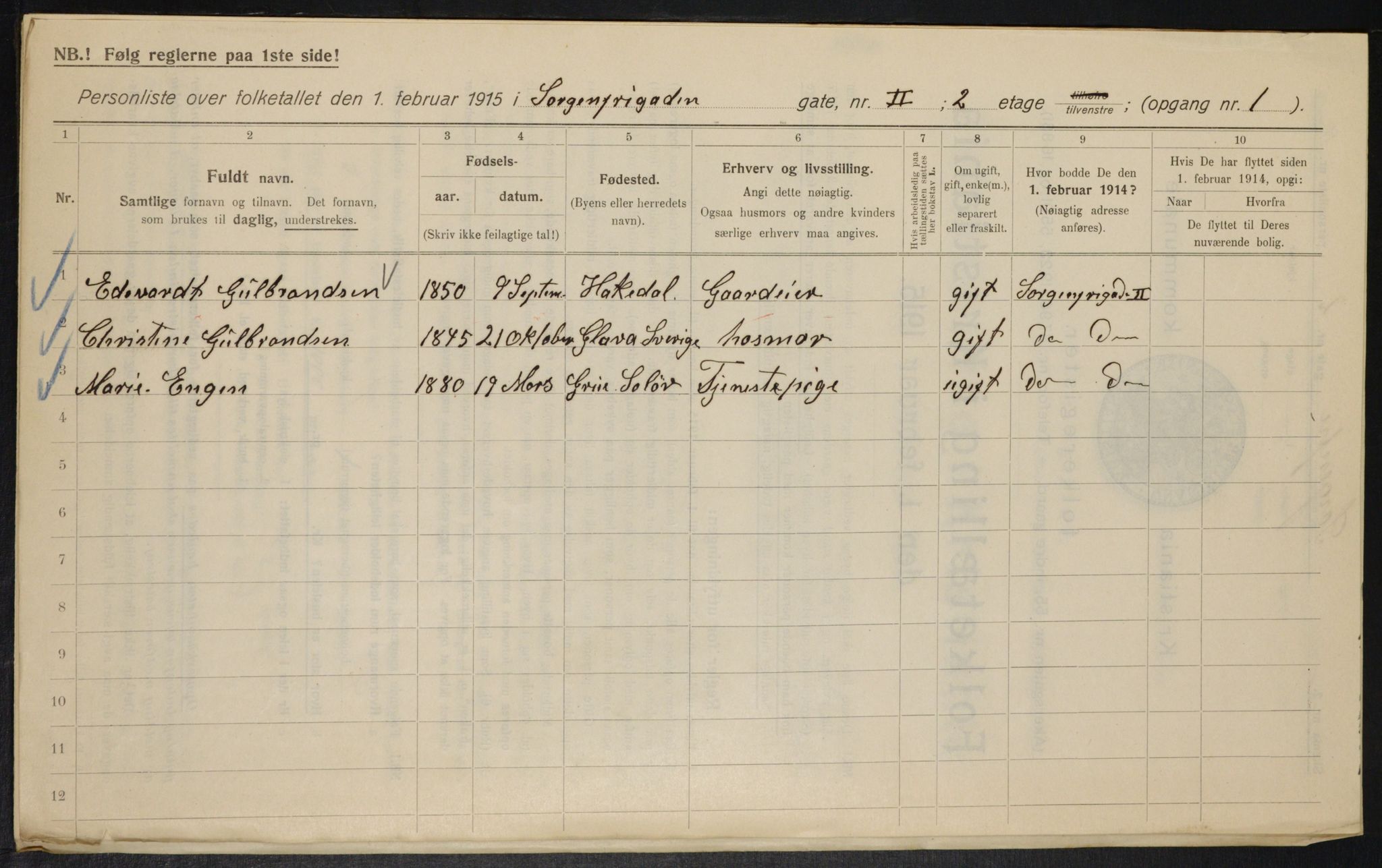 OBA, Municipal Census 1915 for Kristiania, 1915, p. 99632