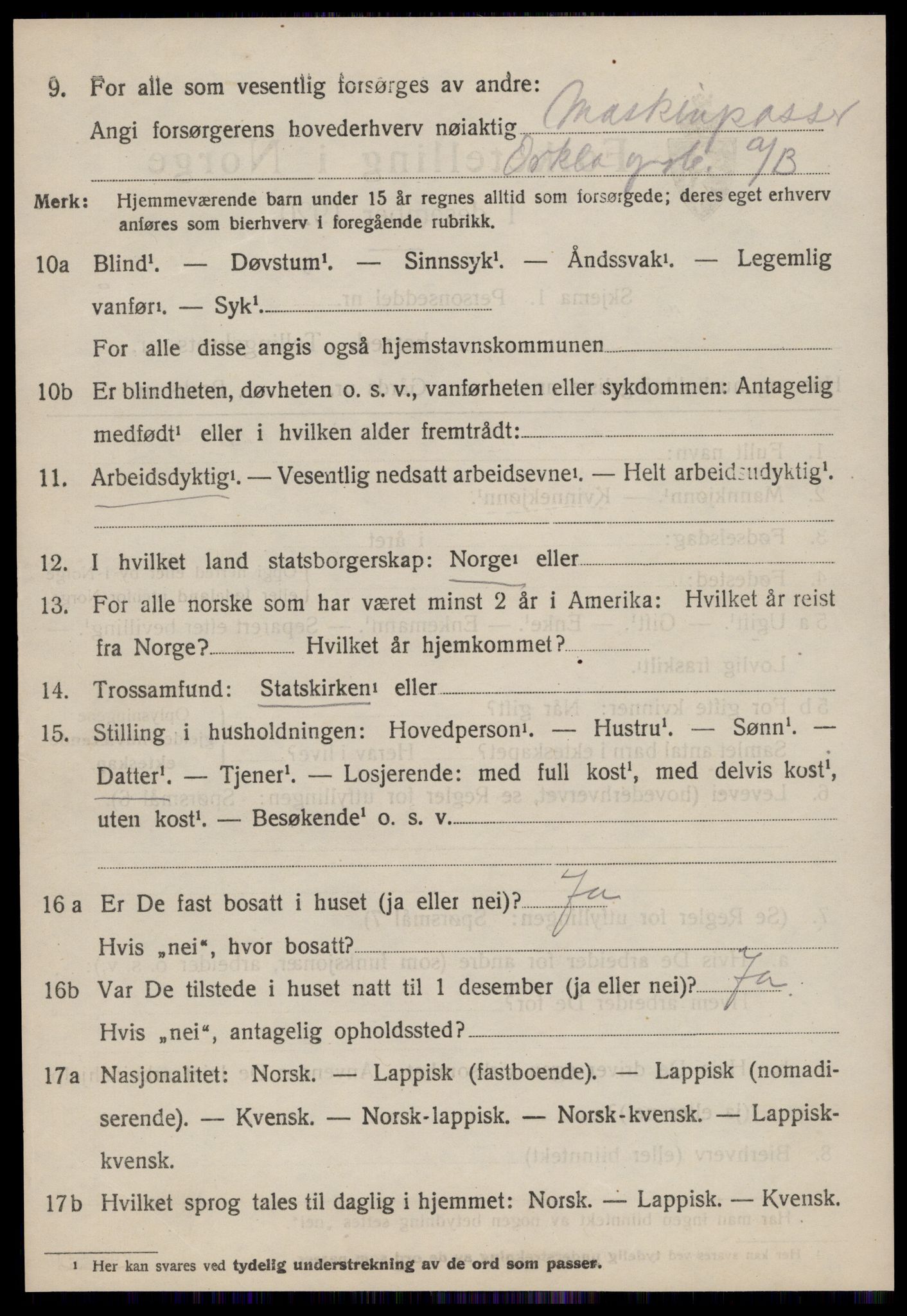 SAT, 1920 census for Meldal, 1920, p. 5900