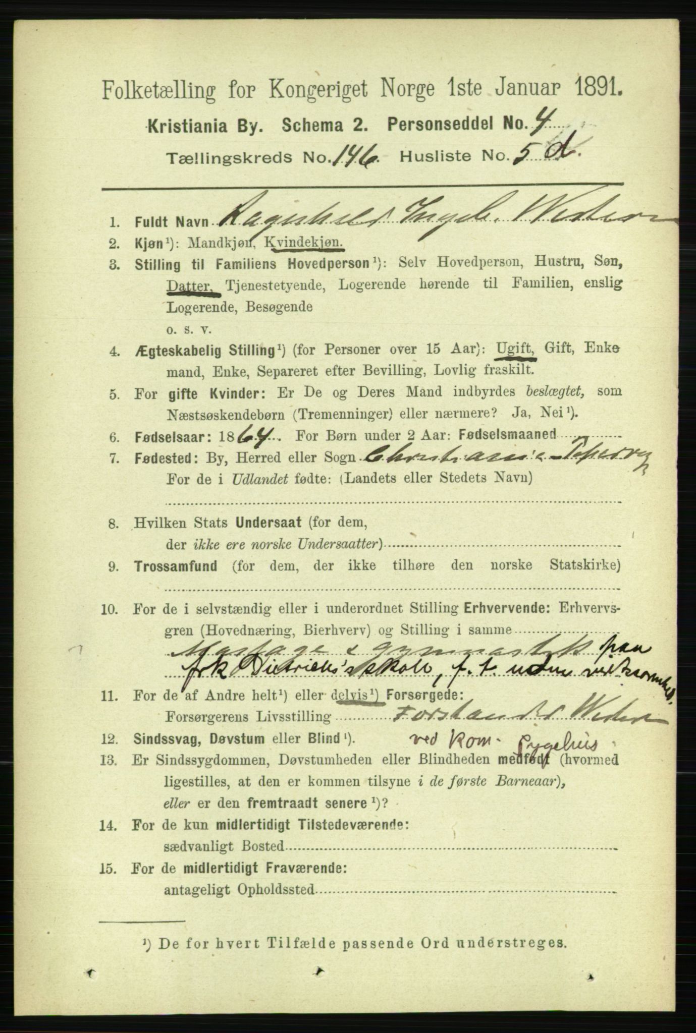 RA, 1891 census for 0301 Kristiania, 1891, p. 81117