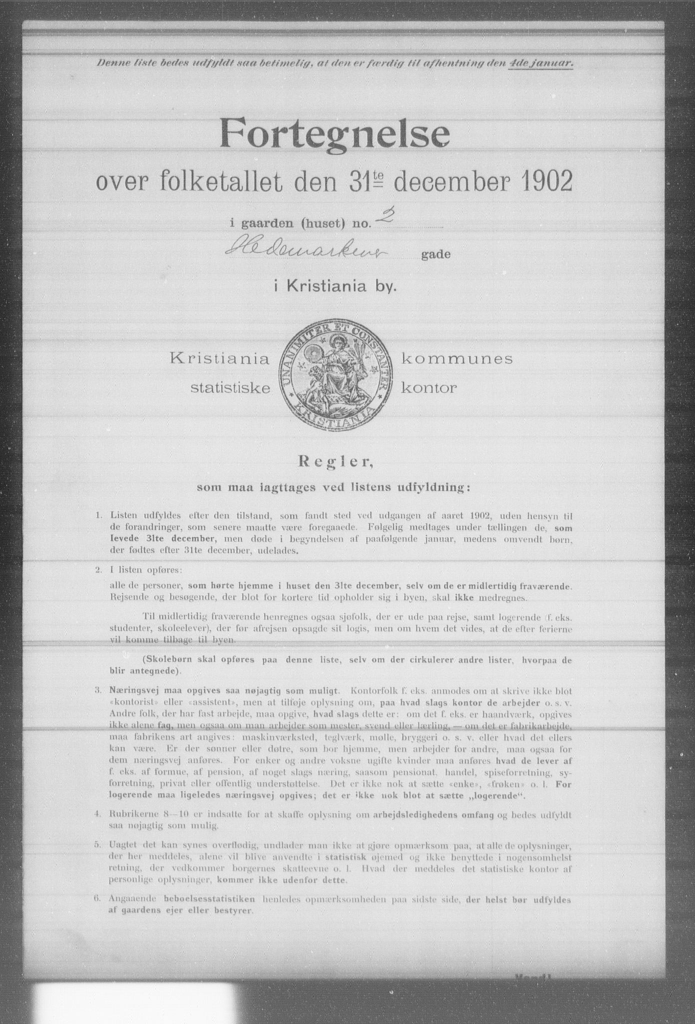 OBA, Municipal Census 1902 for Kristiania, 1902, p. 6996