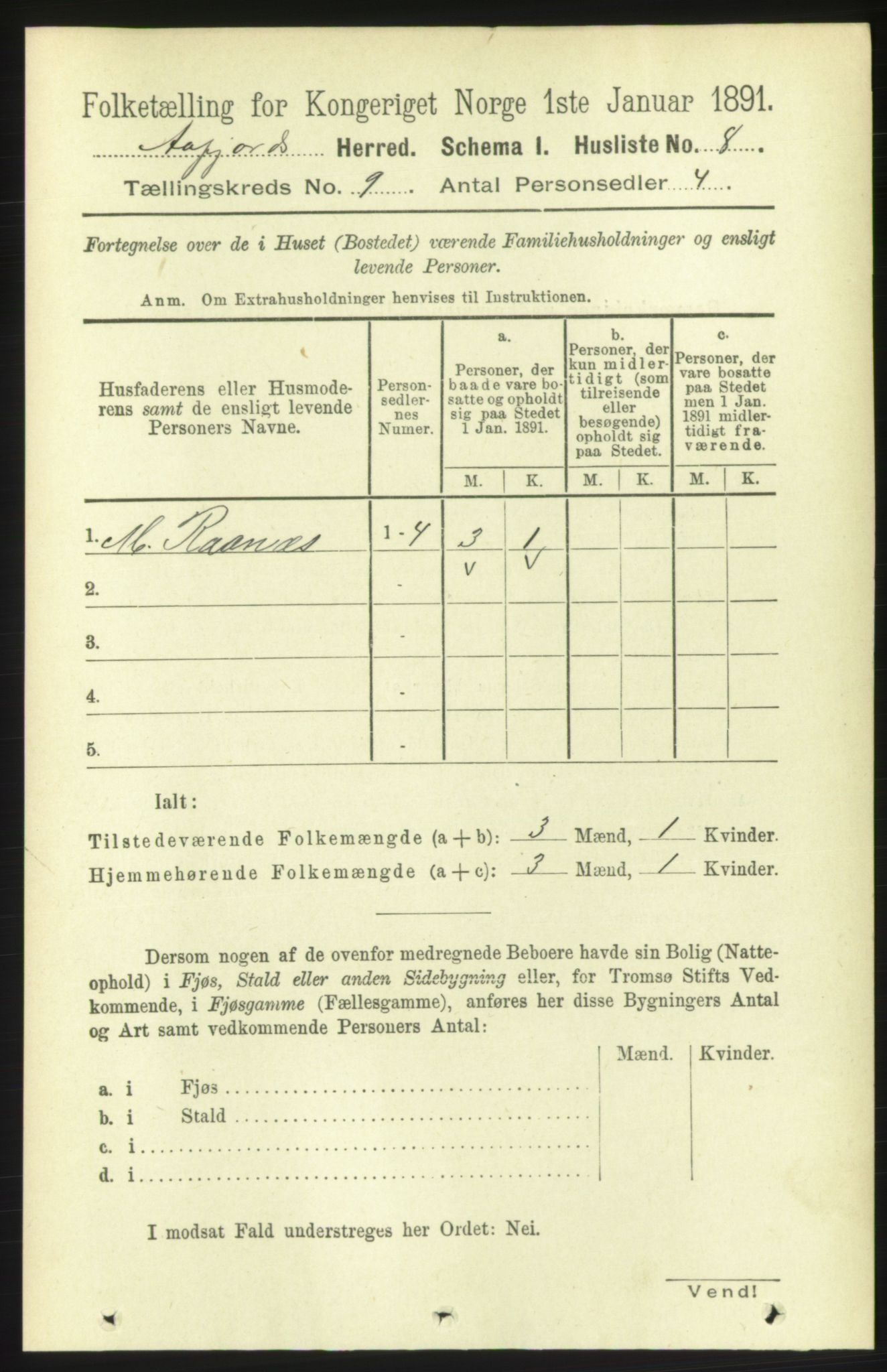 RA, 1891 census for 1630 Åfjord, 1891, p. 2372