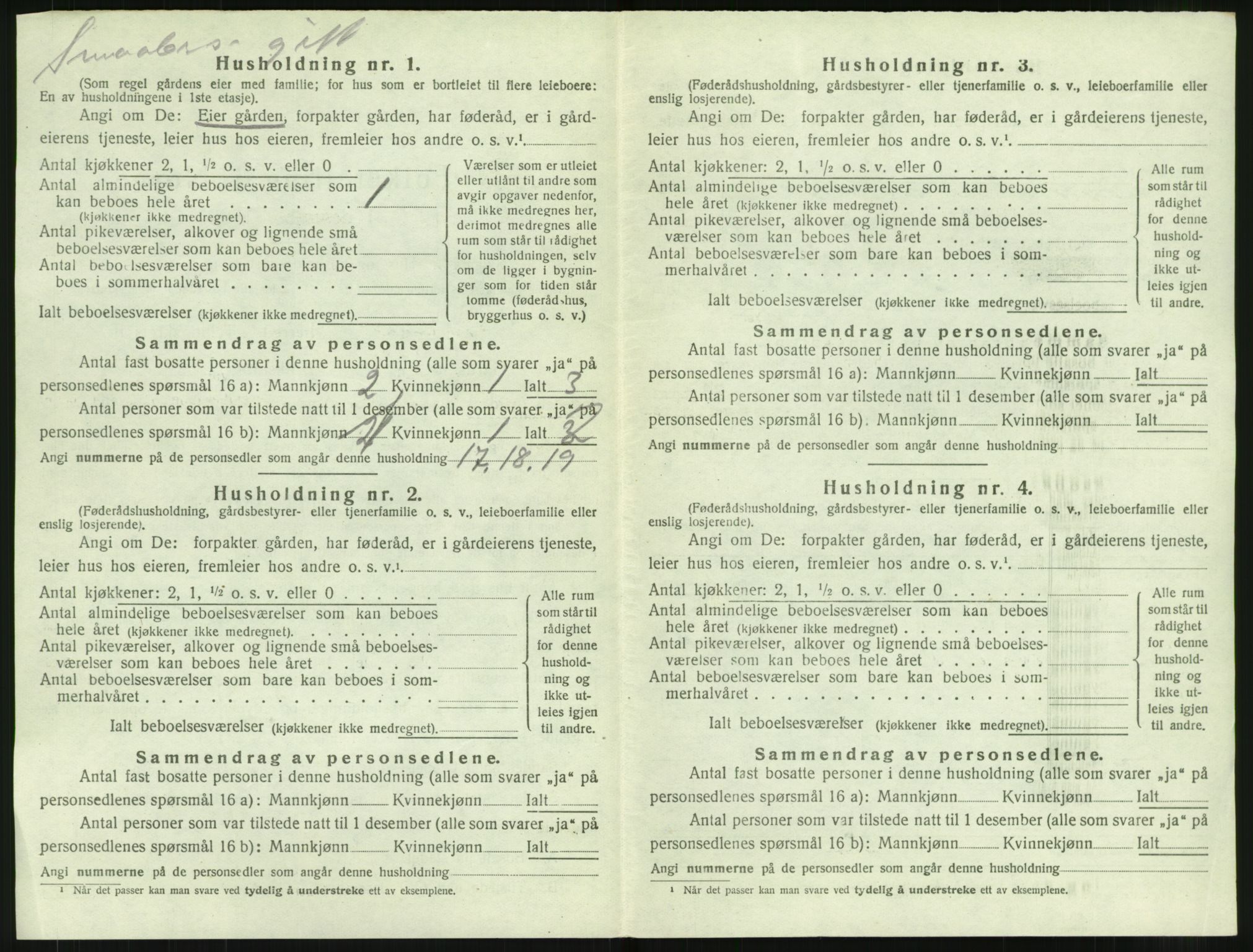 SAT, 1920 census for Borge, 1920, p. 1158