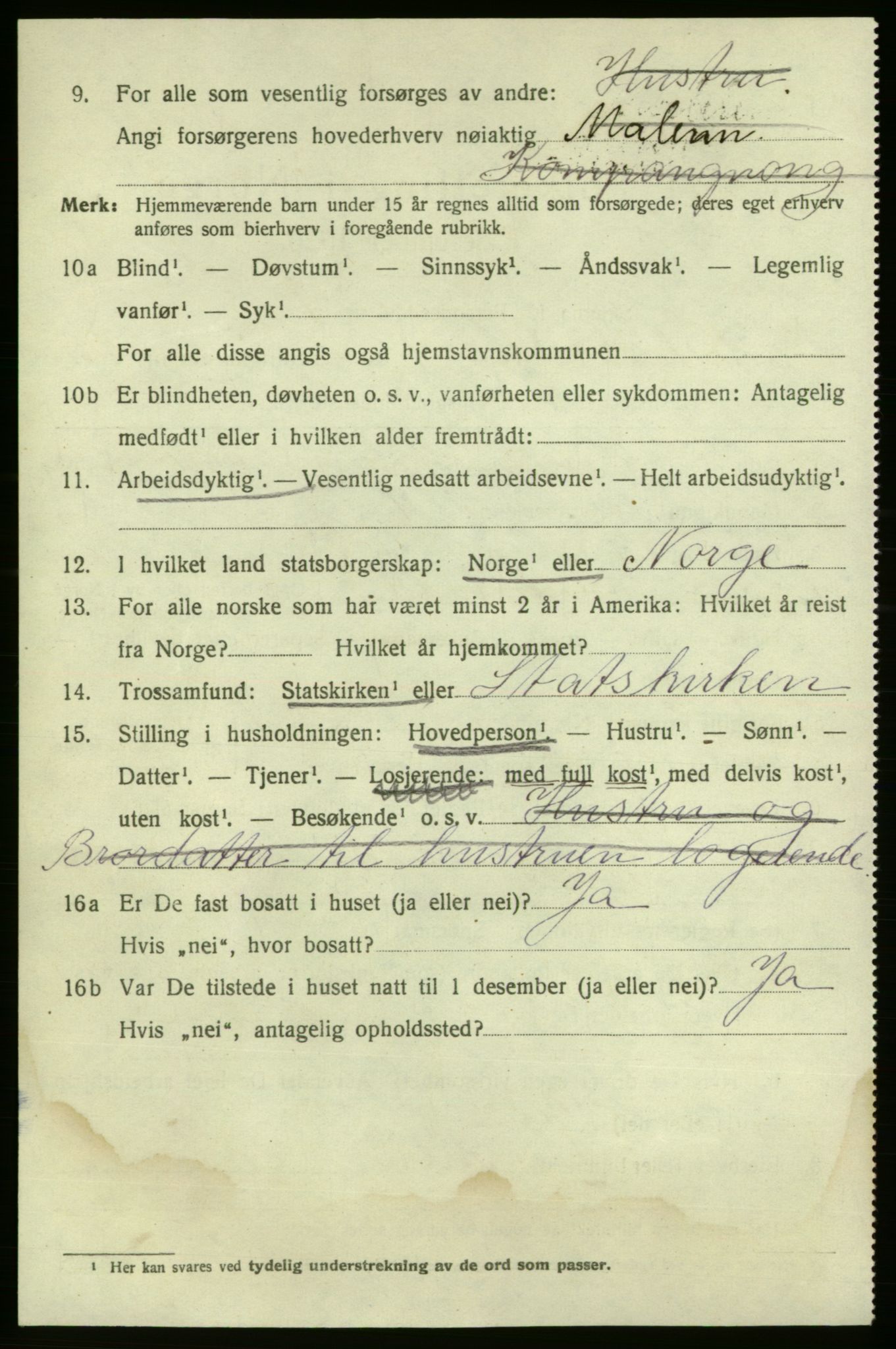 SAO, 1920 census for Fredrikshald, 1920, p. 19816