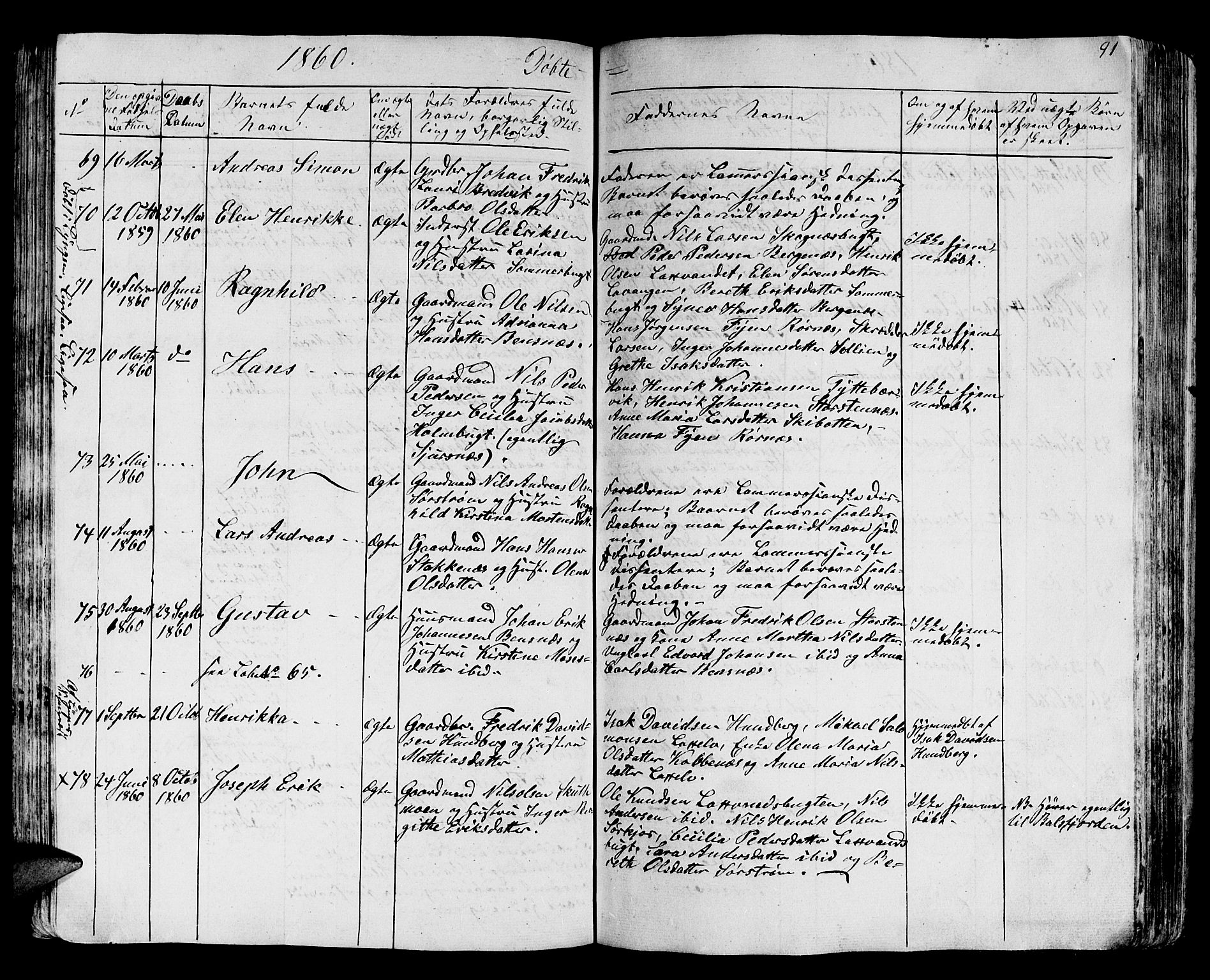 Karlsøy sokneprestembete, AV/SATØ-S-1299/H/Ha/Hab/L0002klokker: Parish register (copy) no. 2, 1843-1861, p. 91