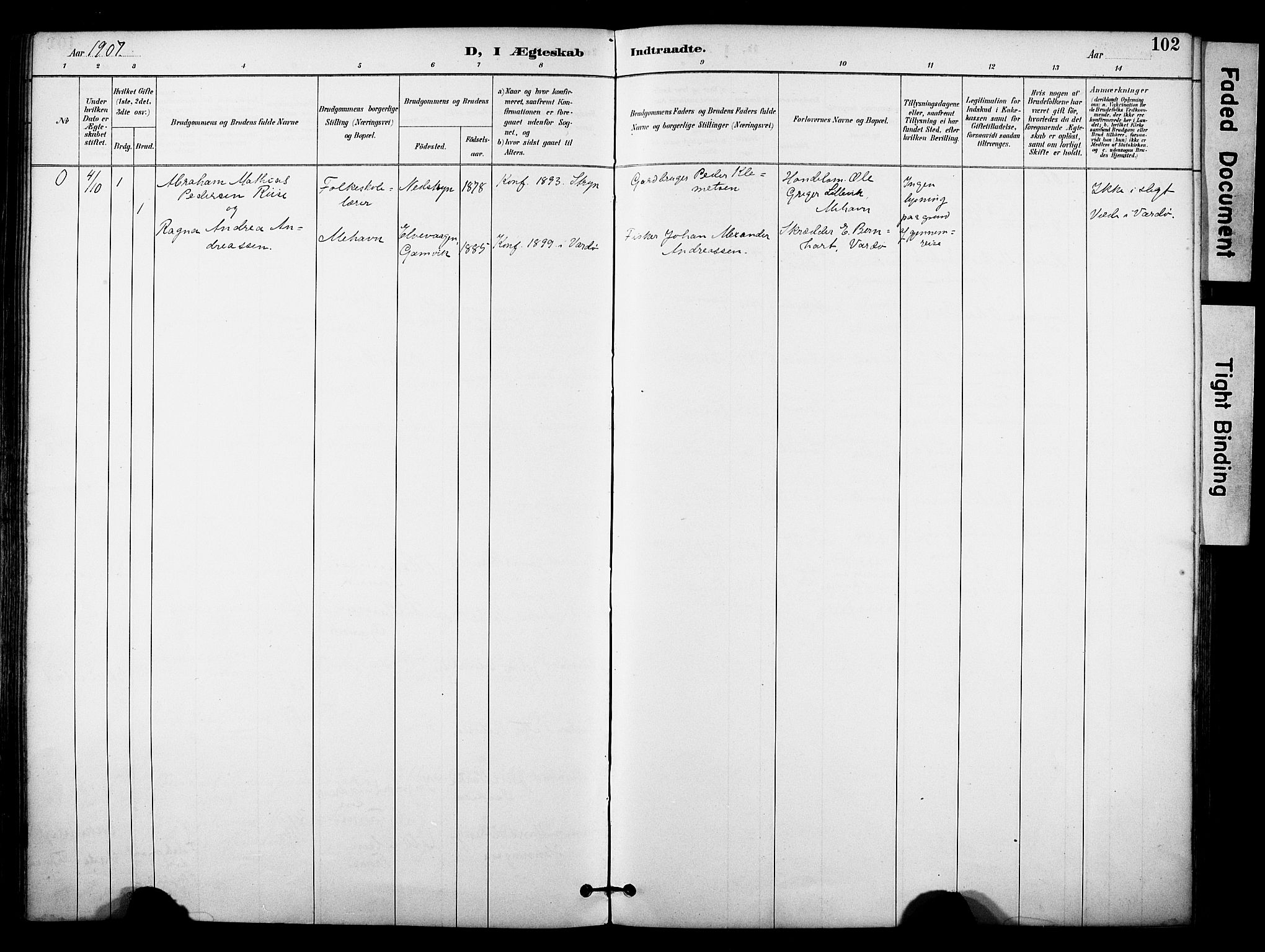 Tana sokneprestkontor, AV/SATØ-S-1334/H/Ha/L0006kirke: Parish register (official) no. 6, 1892-1908, p. 102