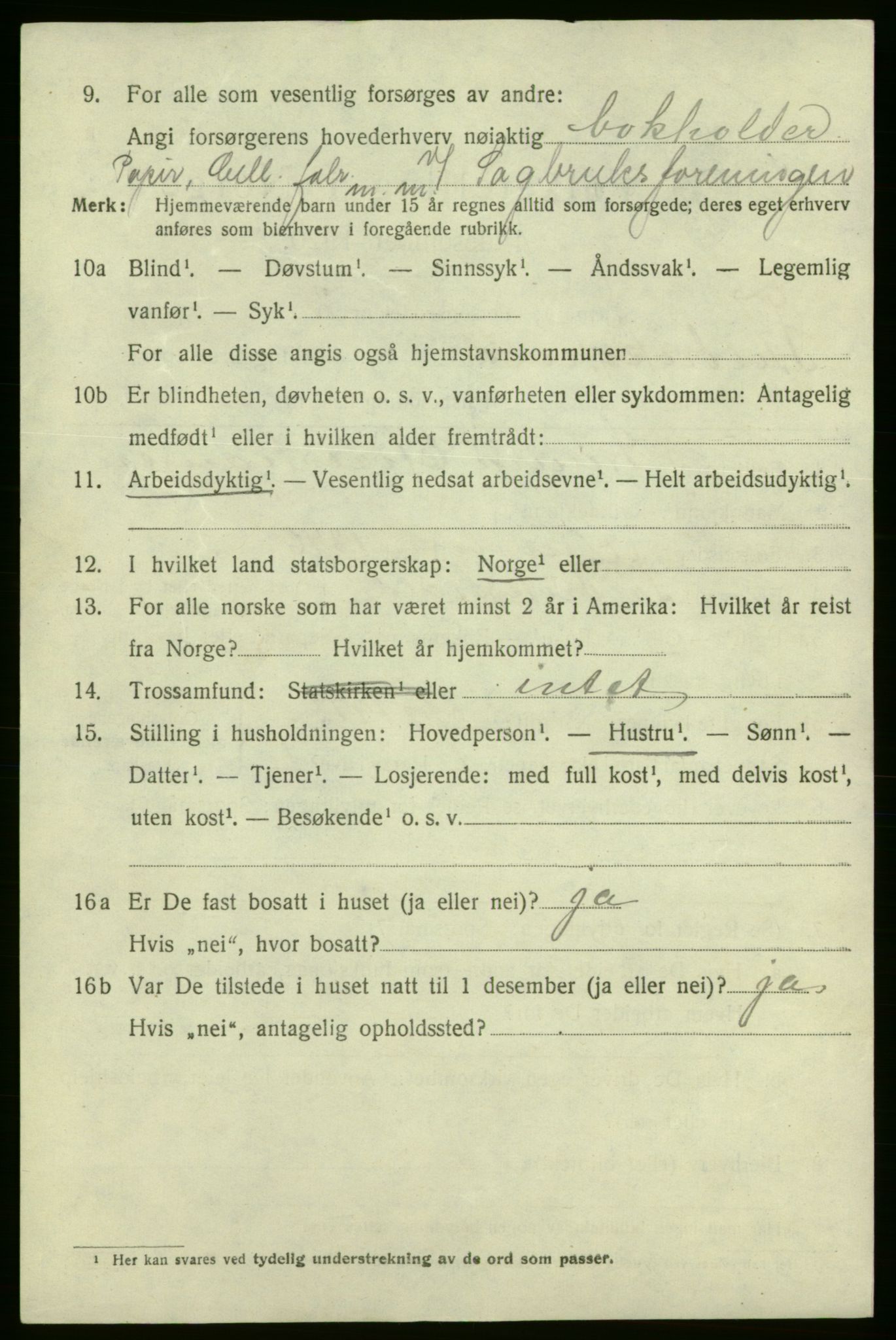 SAO, 1920 census for Fredrikshald, 1920, p. 10269