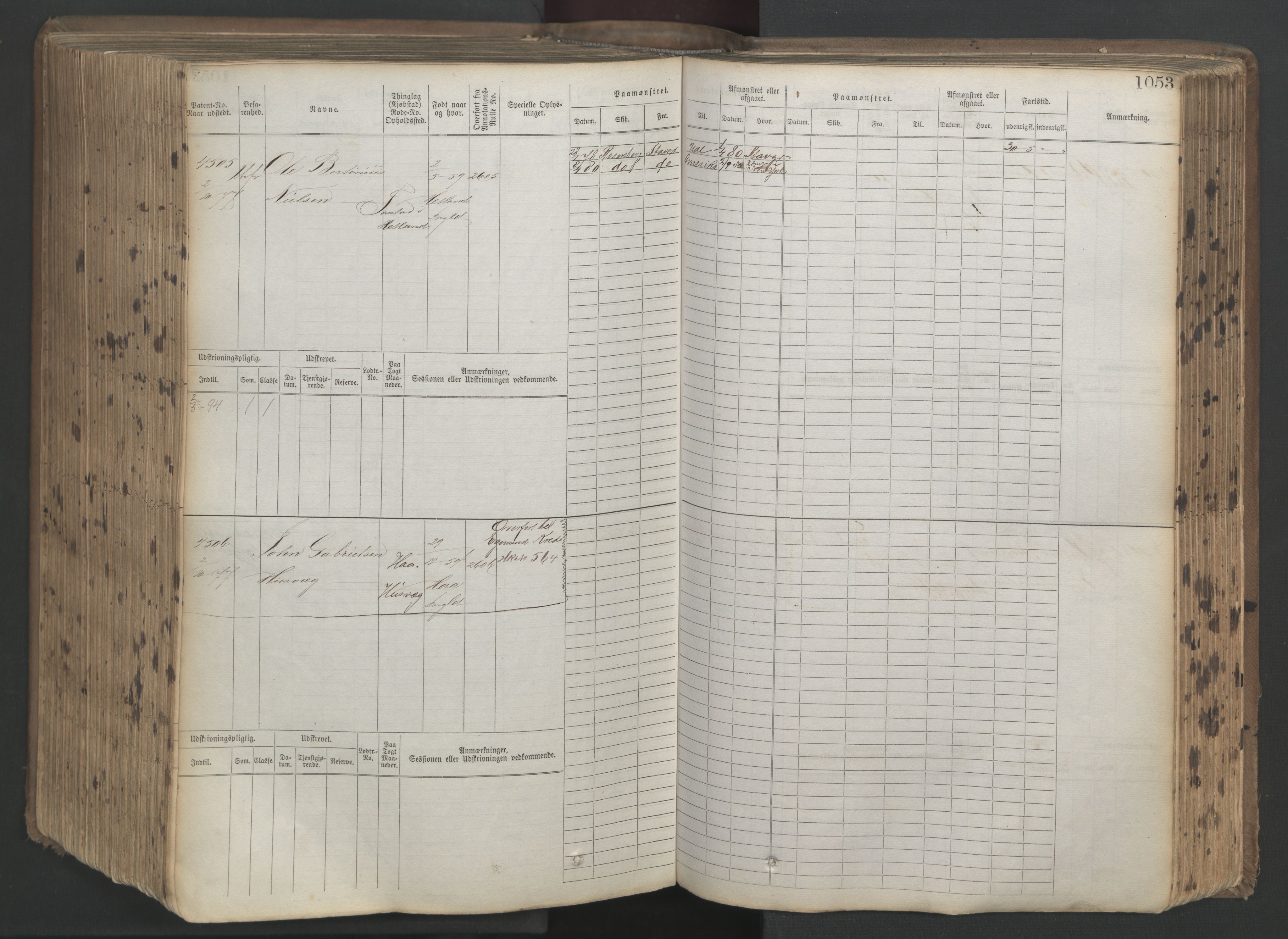 Stavanger sjømannskontor, AV/SAST-A-102006/F/Fb/Fbb/L0019: Sjøfartshovedrulle patnentnr. 3603-4803 (dublett), 1875, p. 456