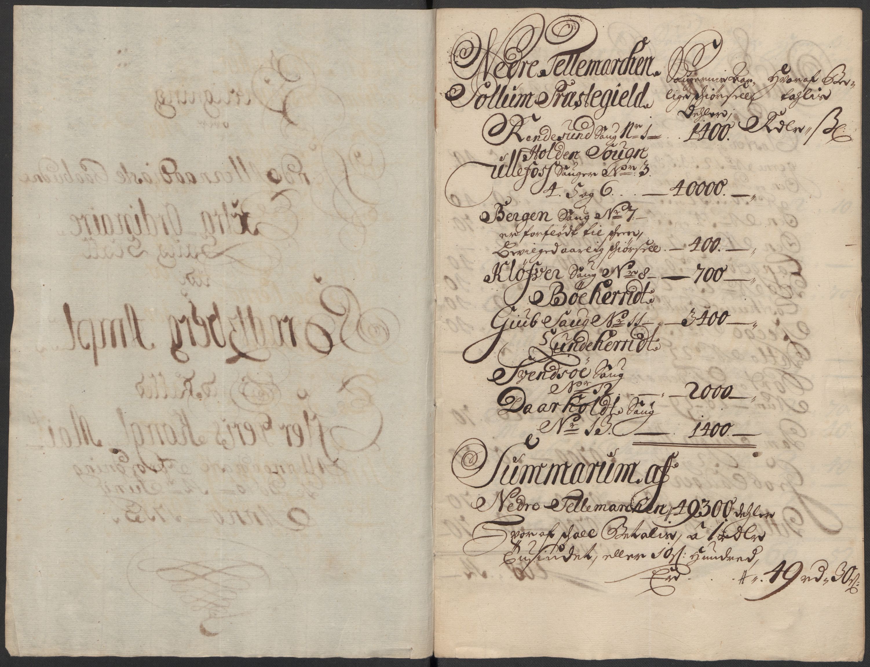 Rentekammeret inntil 1814, Reviderte regnskaper, Fogderegnskap, AV/RA-EA-4092/R36/L2124: Fogderegnskap Øvre og Nedre Telemark og Bamble, 1713, p. 307