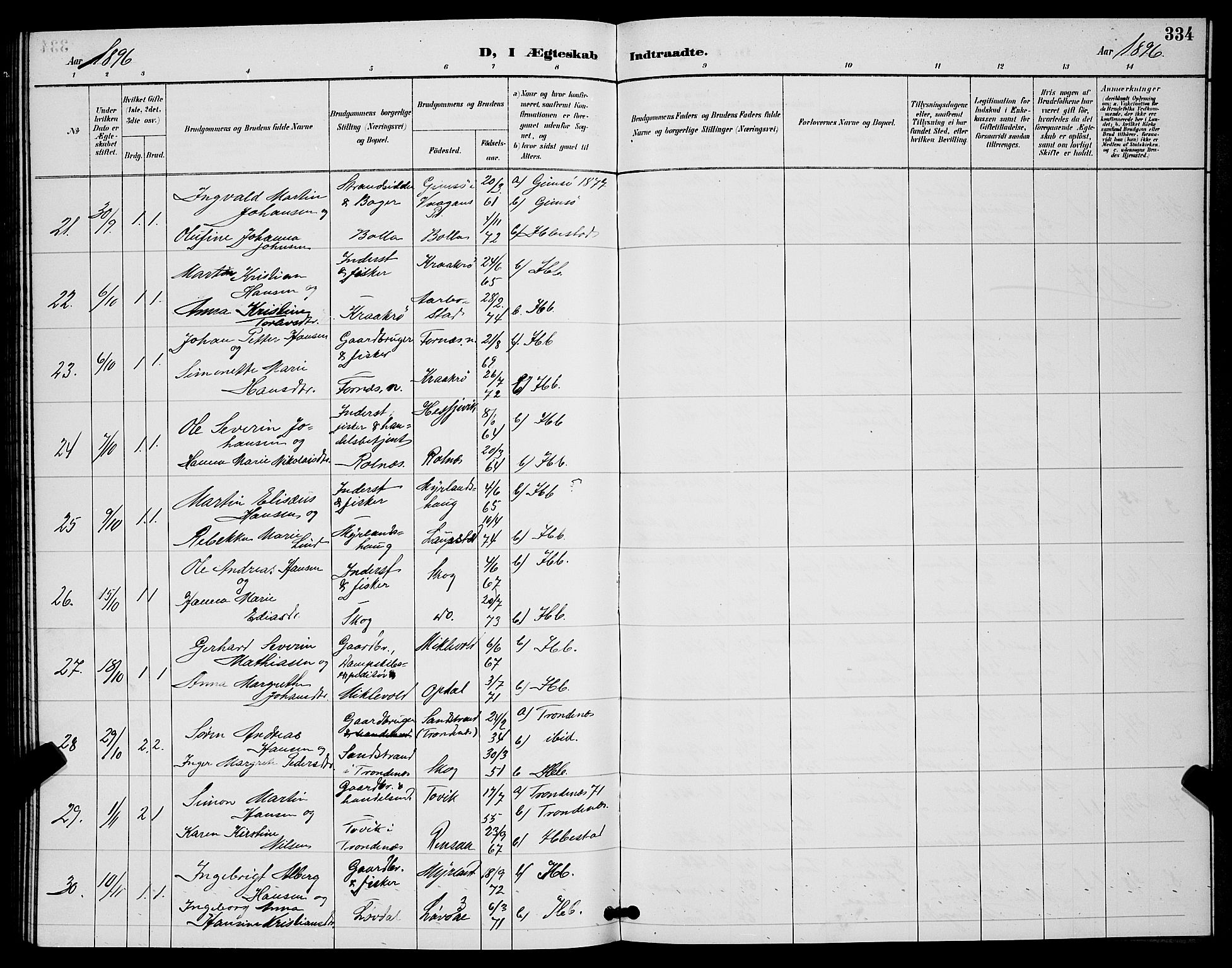 Ibestad sokneprestembete, SATØ/S-0077/H/Ha/Hab/L0008klokker: Parish register (copy) no. 8, 1890-1903, p. 334