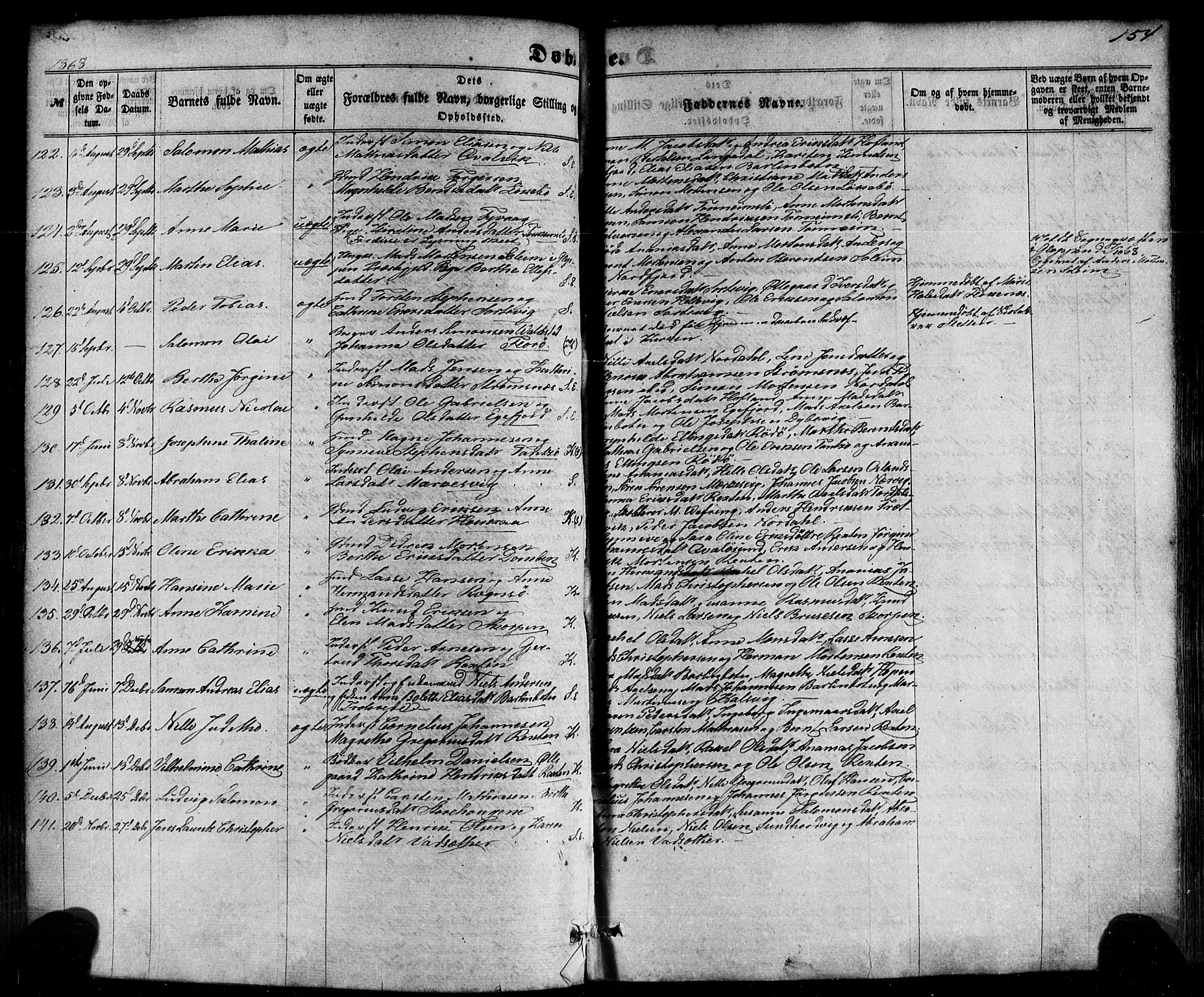 Kinn sokneprestembete, SAB/A-80801/H/Haa/Haaa/L0006: Parish register (official) no. A 6, 1857-1885, p. 154